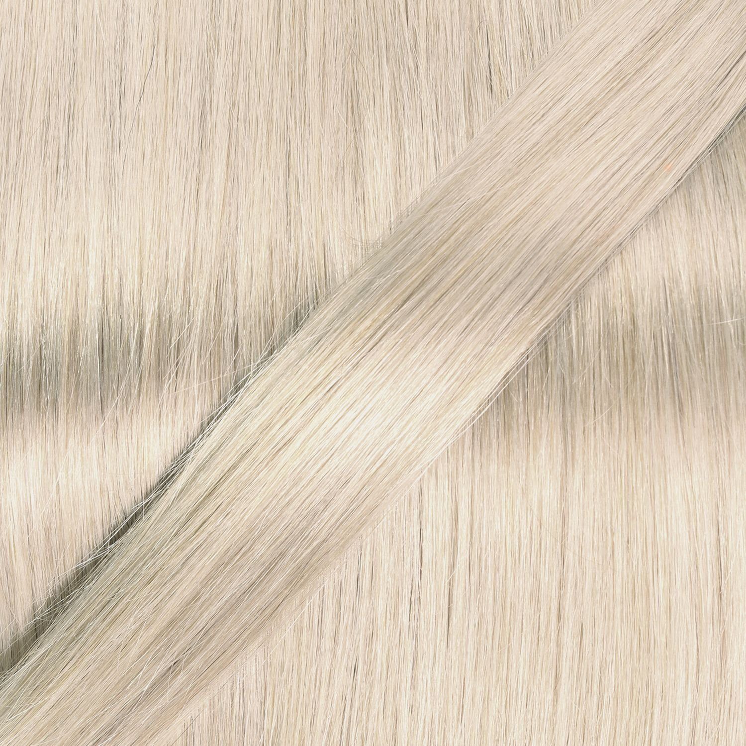 Tape hair2heart #10/1 glatt Hell-Lichtblond Asch Echthaar-Extension Extensions 40cm