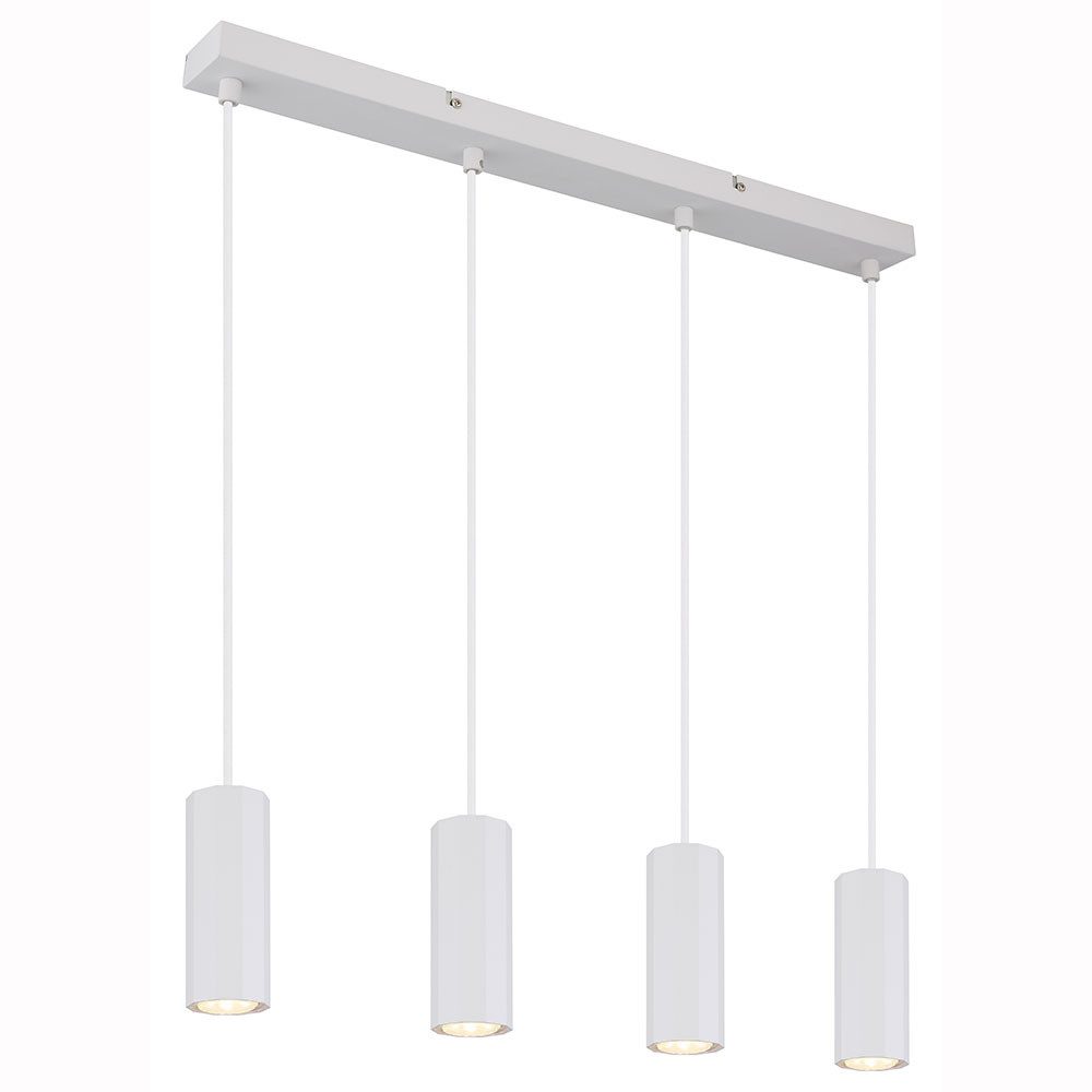 GLOBO LIGHTING Pendelleuchte, Leuchtmittel inklusive, Warmweiß, Hängelampe Pendelleuchte Esstischlampe weiß 4 flammig LED H 120 cm