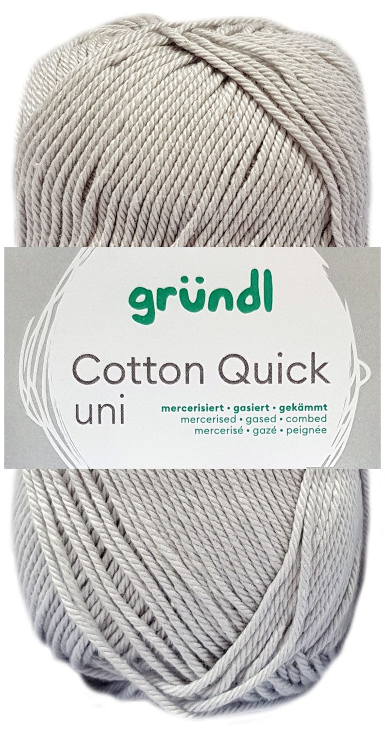 Gründl 50 Gramm Gründl Cotton Quick Uni 129 Hellgrau Häkelwolle