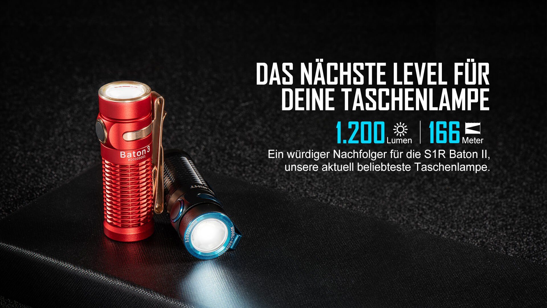 OLIGHT LED Taschenlampe OLIGHT IPX8, 3 Timing 6 Baton schwarz Ideal mit mit für Ladecase, Kit Lichtmodi Camping Taschenlampe Drahtlosem Funktion, LED Outdoor, Mini