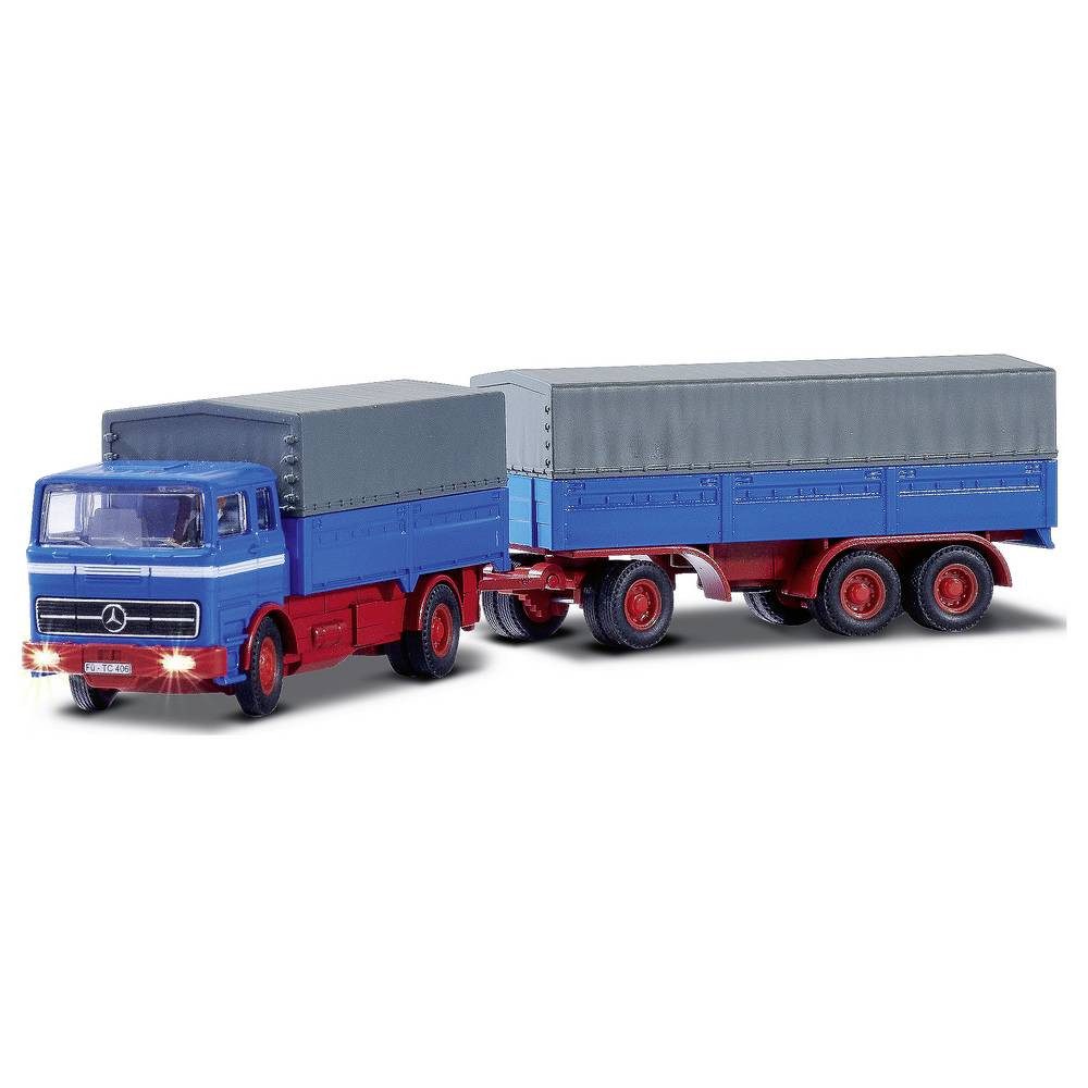 CARSON RC-Auto MB 1620 Plane mit Anhänger 1:87 RC Modellauto Elektro LKW inkl. Akku, inkl. Akku, Ladegerät und Senderbatterien