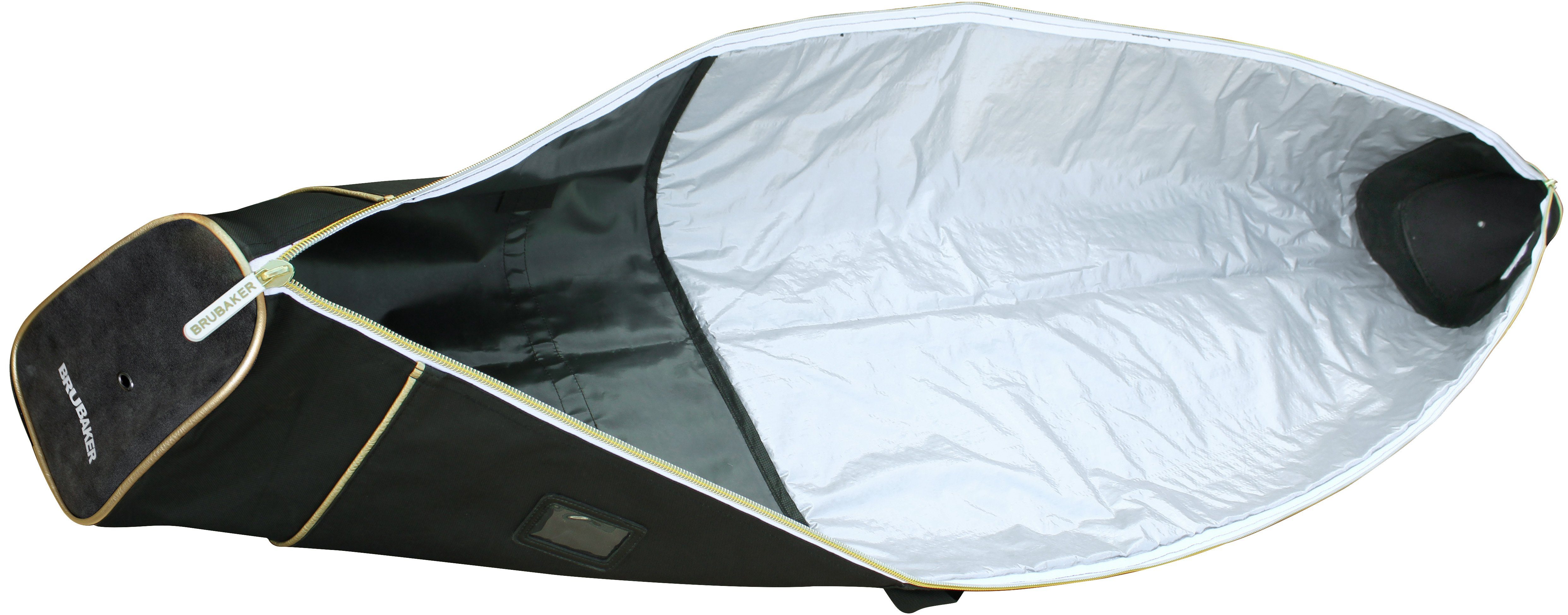 BRUBAKER Skitasche Carver Pro Ski Tasche "Grenoble" Schwarz (Skibag für Skier und Skistöcke, 1-tlg., reißfest und schnittfest), gepolsterter Skisack mit Zipperverschluss