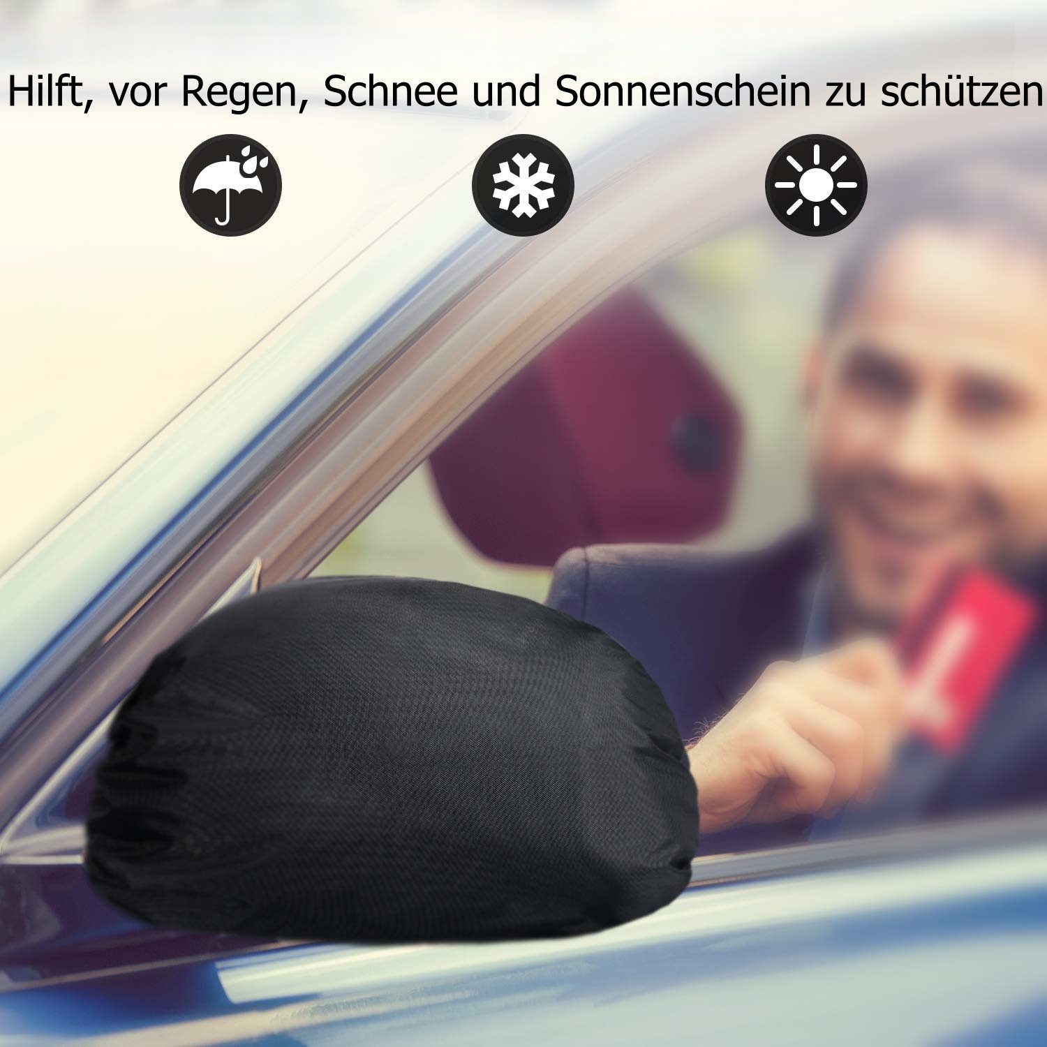 FOUORTUNATE-BEE Car Cover, Car Mirror Protective Cover, Anti-Snow & Frost, Rearview Mirror 2-Pack (Rearview Mirror Cover for Rain, Snow & Frost, Practical and Foldable)