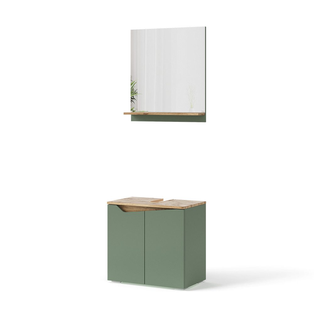 Vicco Badmöbel-Set Marelle, Grün/Artisan, 2 Teile, günstig online kaufen