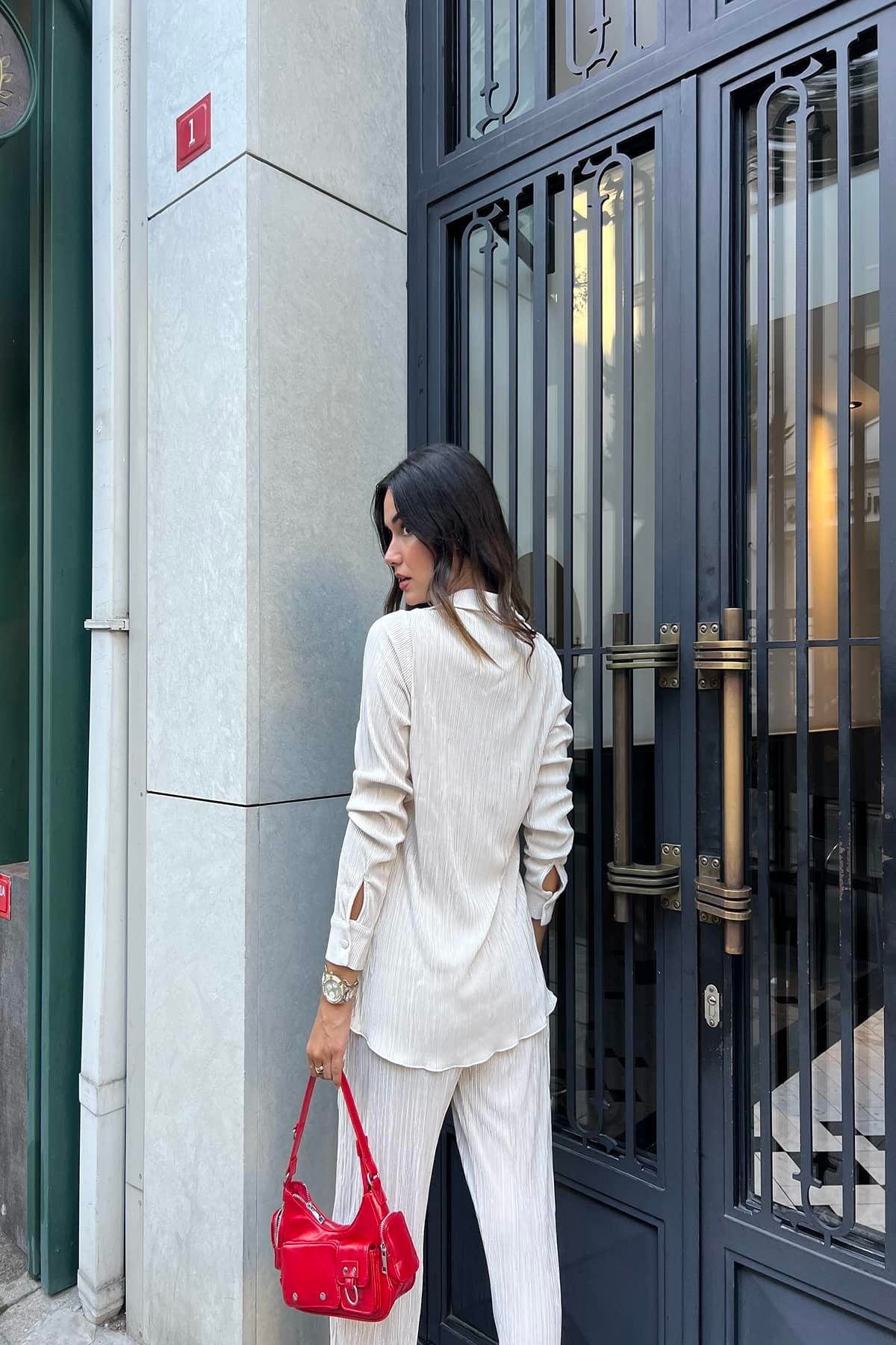 For You Moda trouser suit 2-piece set with stone decoration