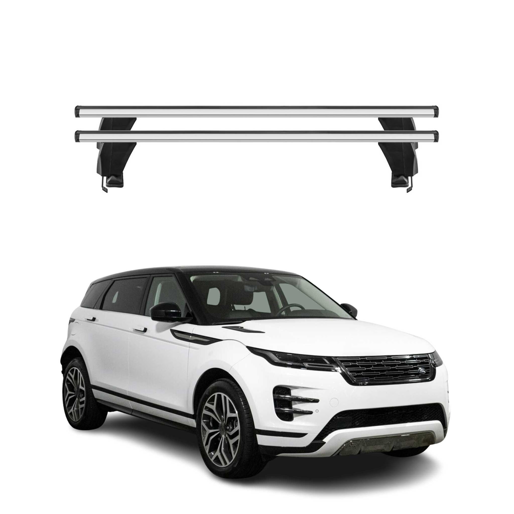 OMAC Dachträger Menabo Grundtäger für Range Rover Evoque 2018-2025 ABE Aluminium Grau (2-St), Wasserbeständig,Abnehmbar,Multifunktional,Leichtgewichtig