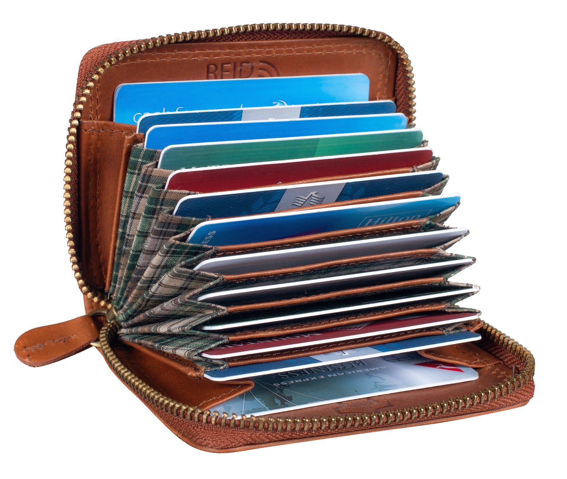 Benthill Kartenetui Echt Leder RFID-Schutz Kreditkarten Geldbörse, Kartenbörse für Karten RFID Kartenfächer