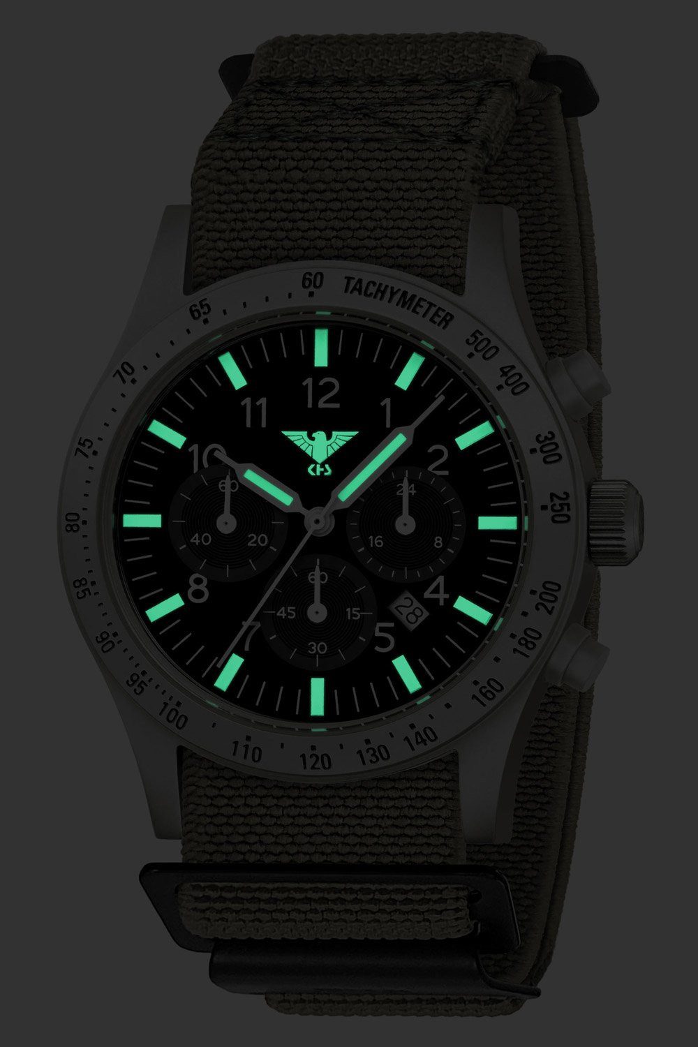 KHS Quarzuhr Platoon Solar Stahl Grau