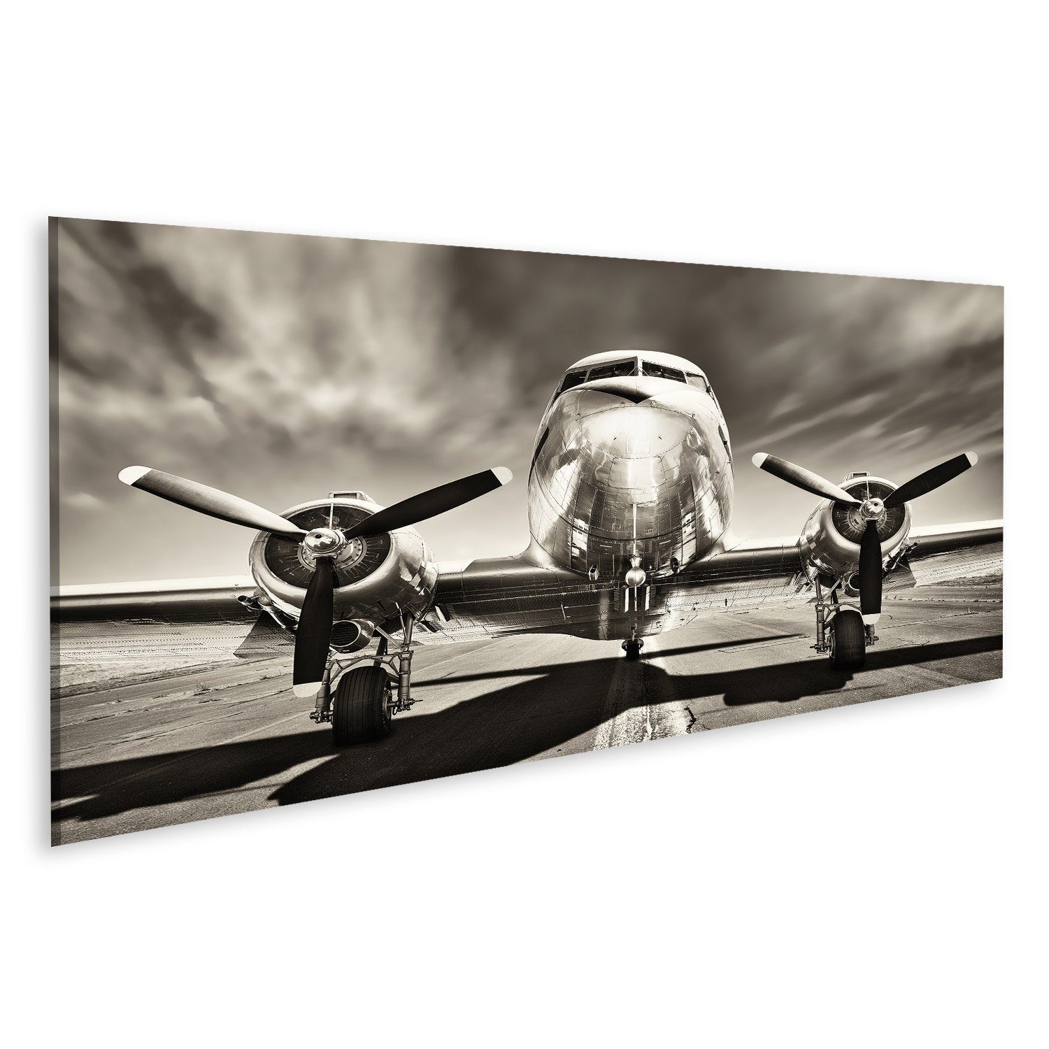 islandburner Leinwandbild Bild auf Leinwand Retro Flugzeug Wandbild Leinwan günstig online kaufen