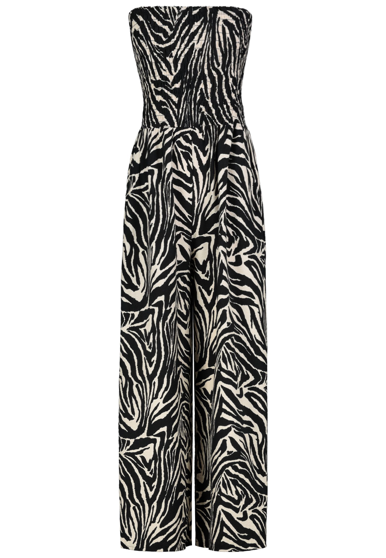 SUBLEVEL Jumpsuit Tiermuster mit trägerlosem Design und weitem Bein Leo-Jum günstig online kaufen