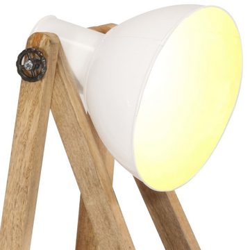 vidaXL Deckenleuchte Stehlampe Weiß E27 Mango Massivholz
