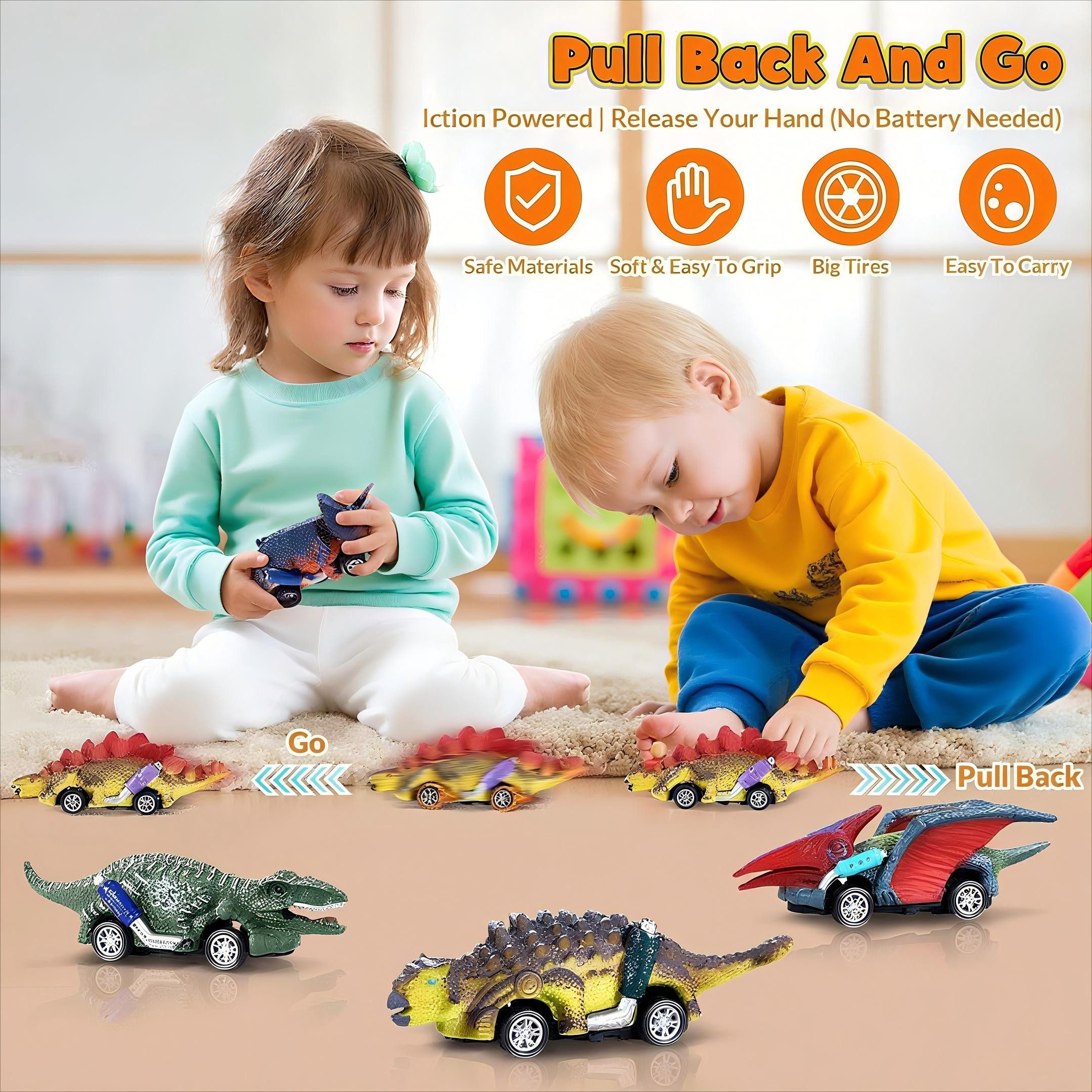 POPOLIC Spielzeug-Auto Dinosaurier Spielzeug, 6Pcs Auto Dino Spielzeug mit günstig online kaufen