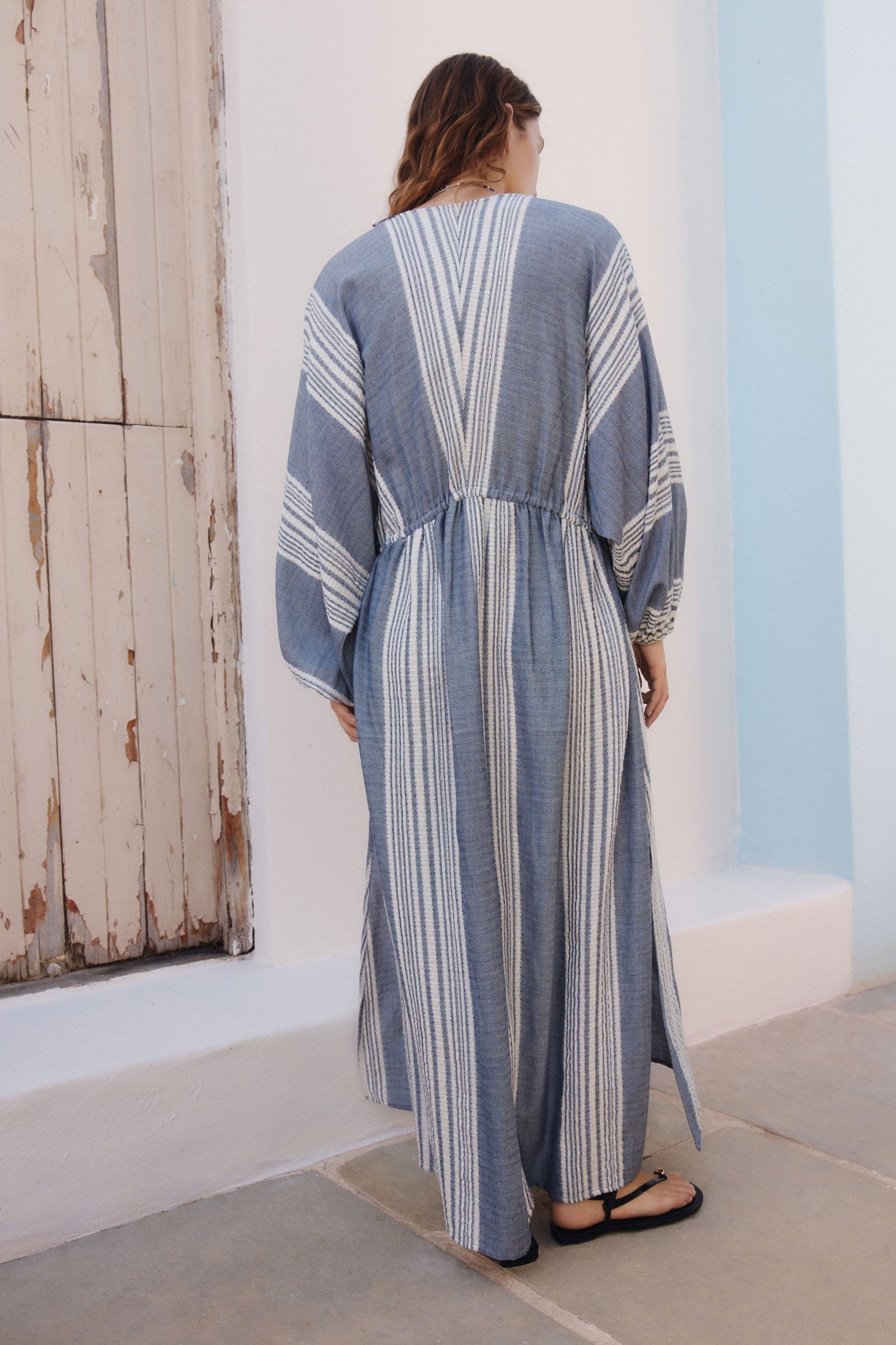 Next Strandkleid Langärmeliger Maxi-Kaftan (1-tlg) günstig online kaufen