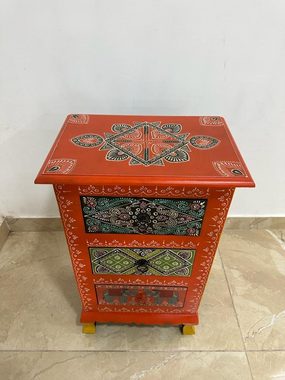 Oriental Galerie Mehrzweckschrank Kommode Dulari mit Schubladen Indien Rot Bunt 75 cm