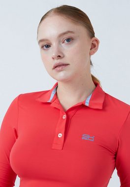 SPORTKIND Funktionsshirt Golf Langarm Poloshirt Damen & Mädchen pfirsich