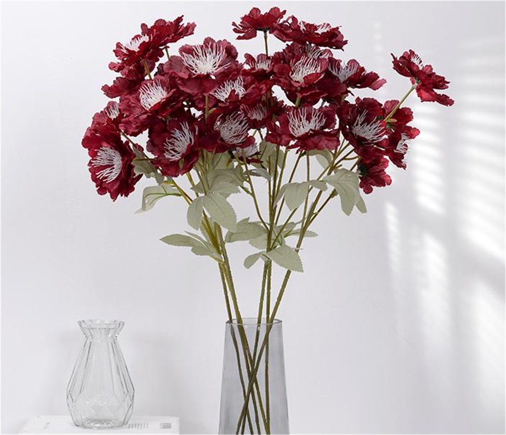 10pcs Pfingstrose Blume,Hochzeit Rouemi, Blume, Gefälschte Künstliche Kunstblumenstrauß Heimdekoration Rot