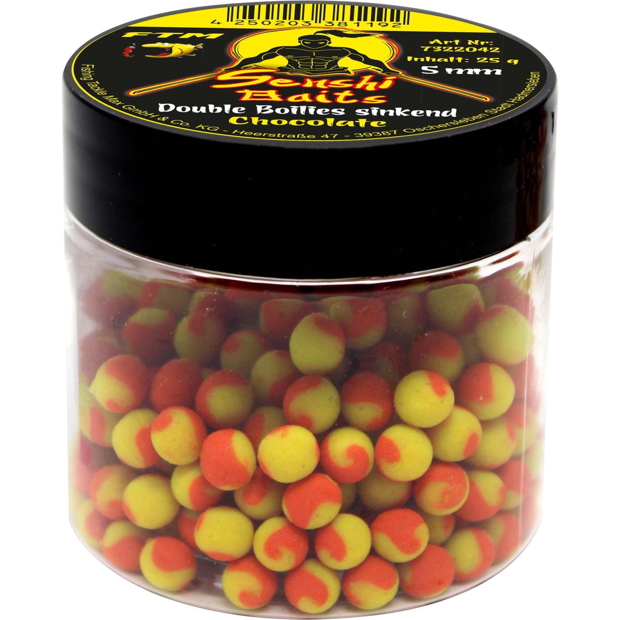 Fishing Tackle Max Fisch-Futterspender FTM Senshi Baits Double Boilies sinkend 5 mm
