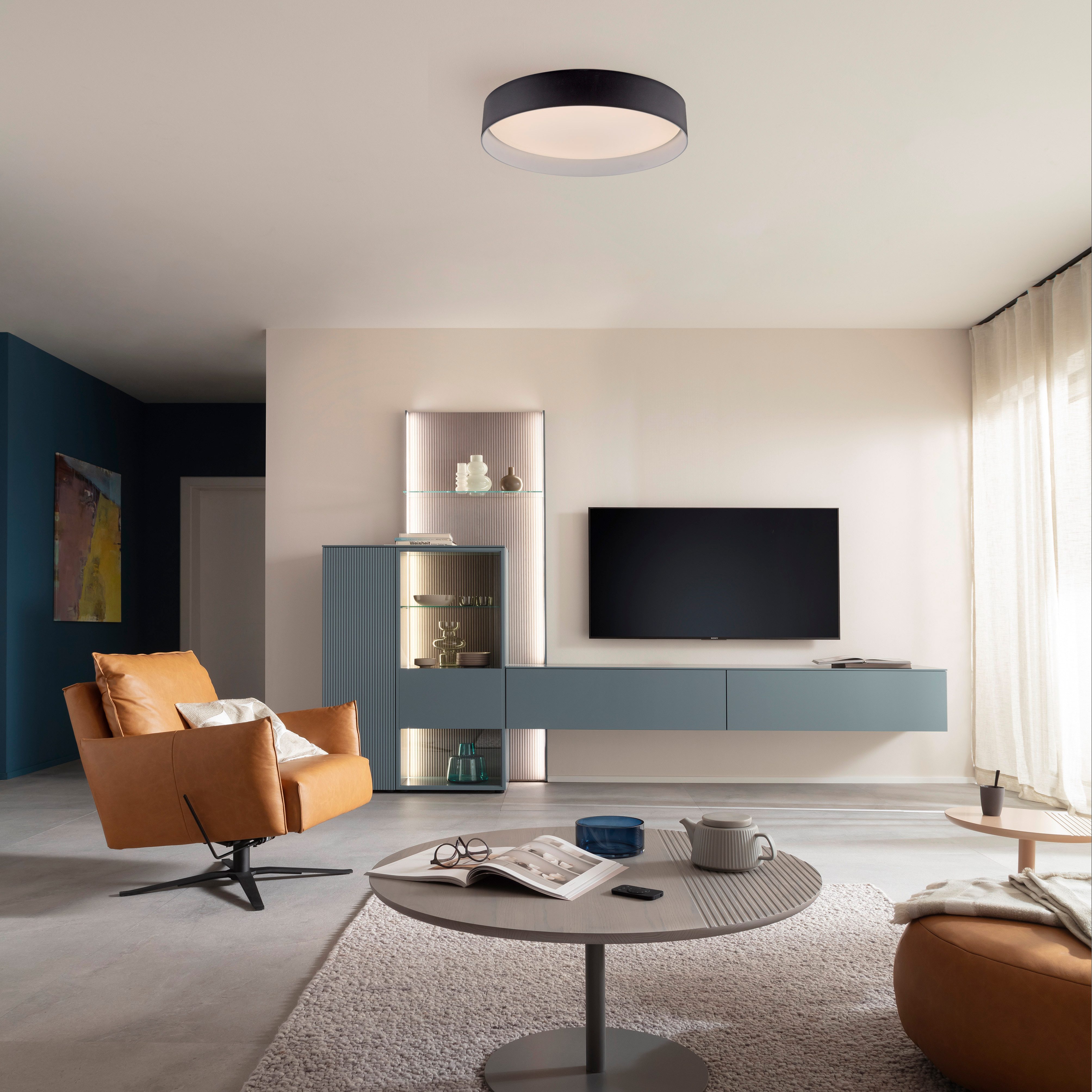 SCHÖNER WOHNEN-Kollektion LED Deckenleuchte TAVOLI, CCT - über Fernbedienung, LED fest integriert, warmweiß - kaltweiß, SCHÖNER WOHNEN Kollektion, CCT 2700-6500 – Bild 2 von 5
