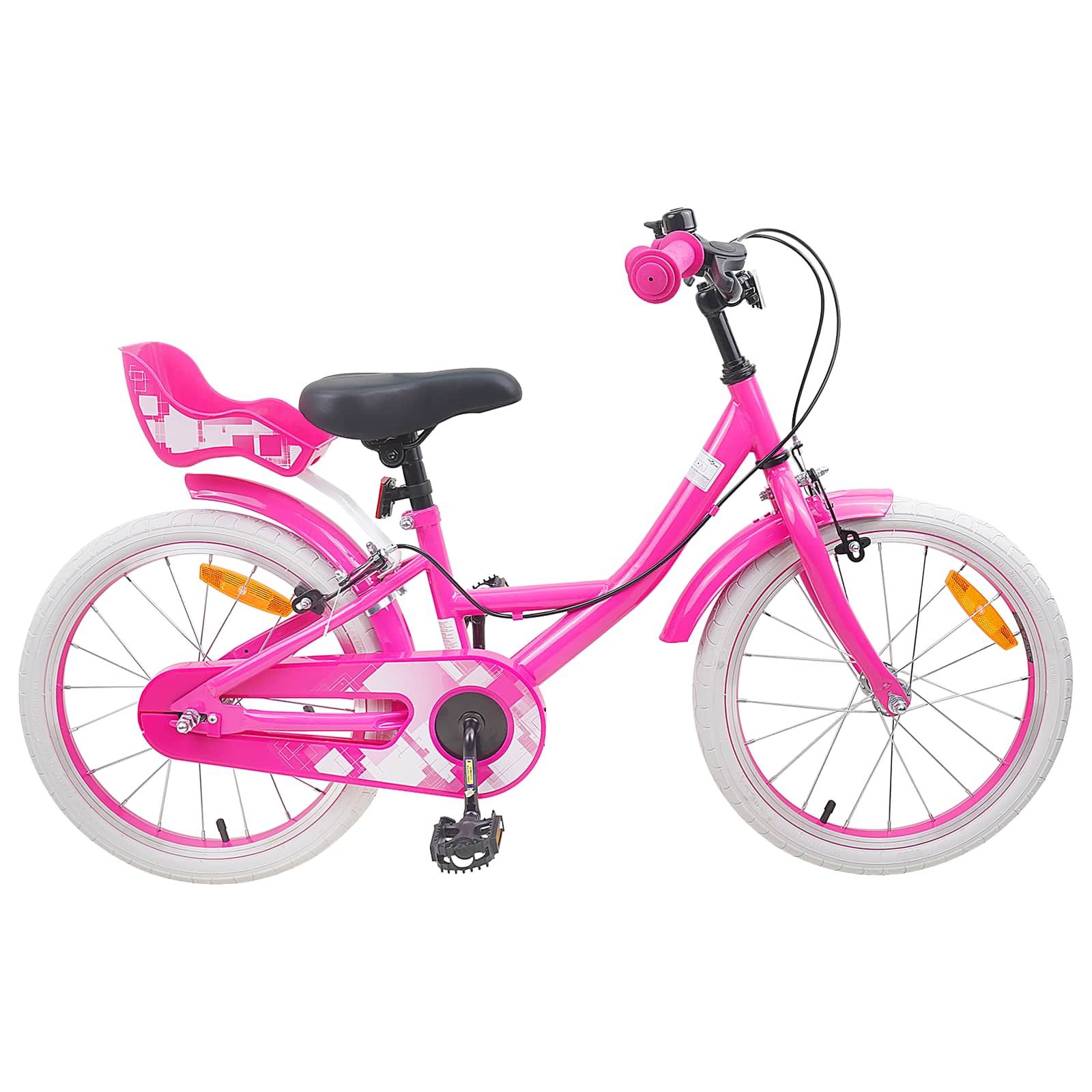 vidaXL Kinderfahrrad 123 x 51 x 78 cm Kinderfahrrad 18 Zoll für 5-7 Jahre alt Rosa