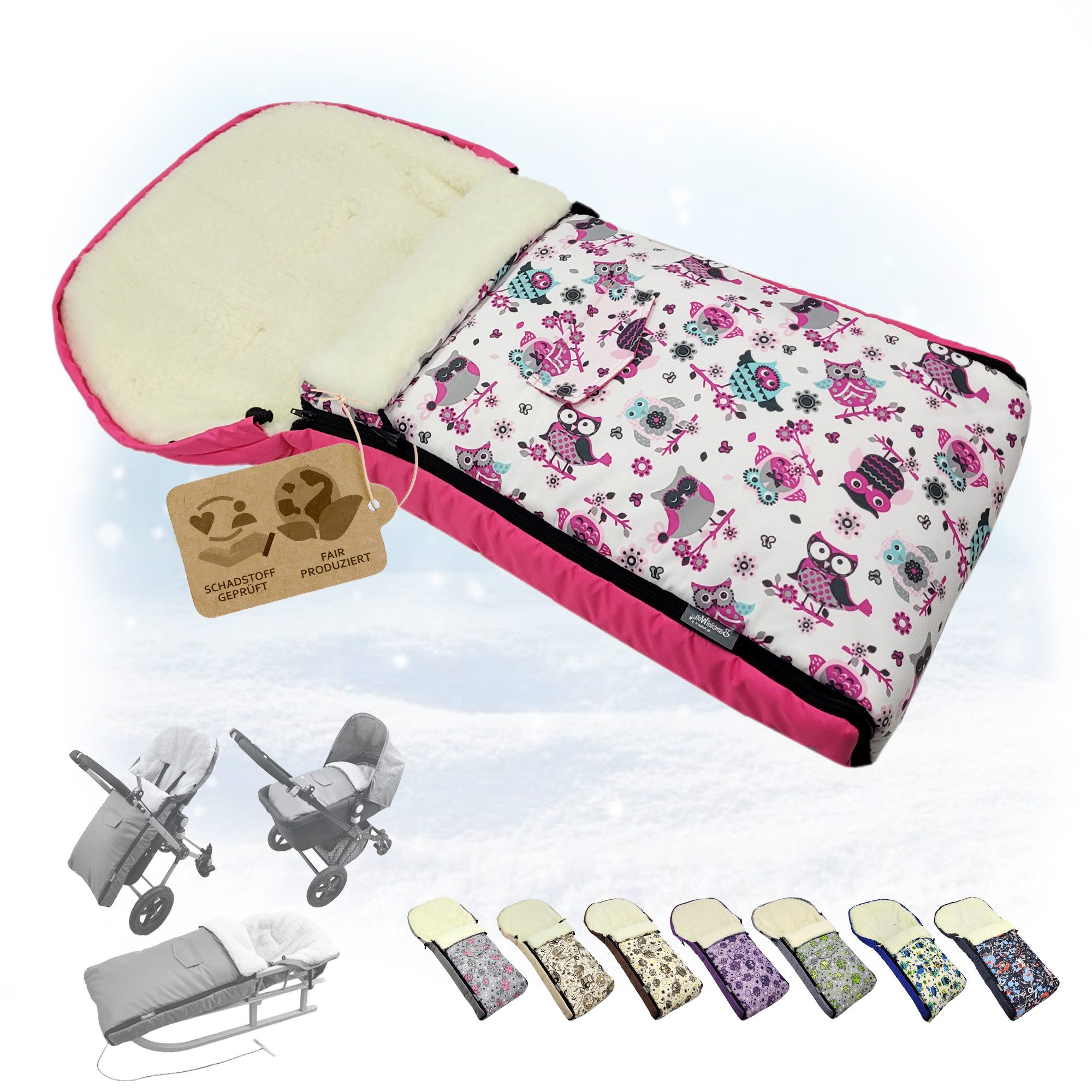 Fußsack Winterfußsack Babyfußsack Fußsack Kinderwagen Wolle universal 108cm