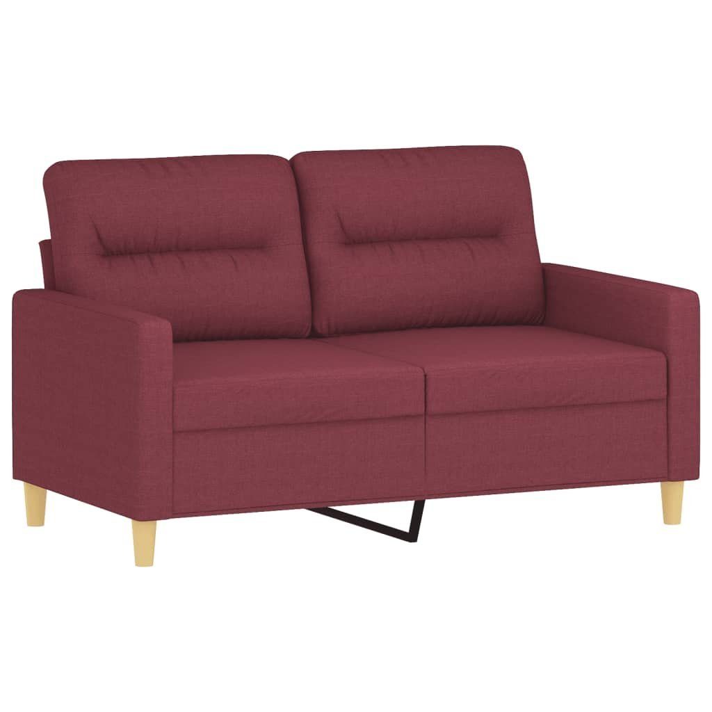 Weinrot 2-Sitzer-Sofa Stoff 120 mit vidaXL cm Zierkissen Sofa