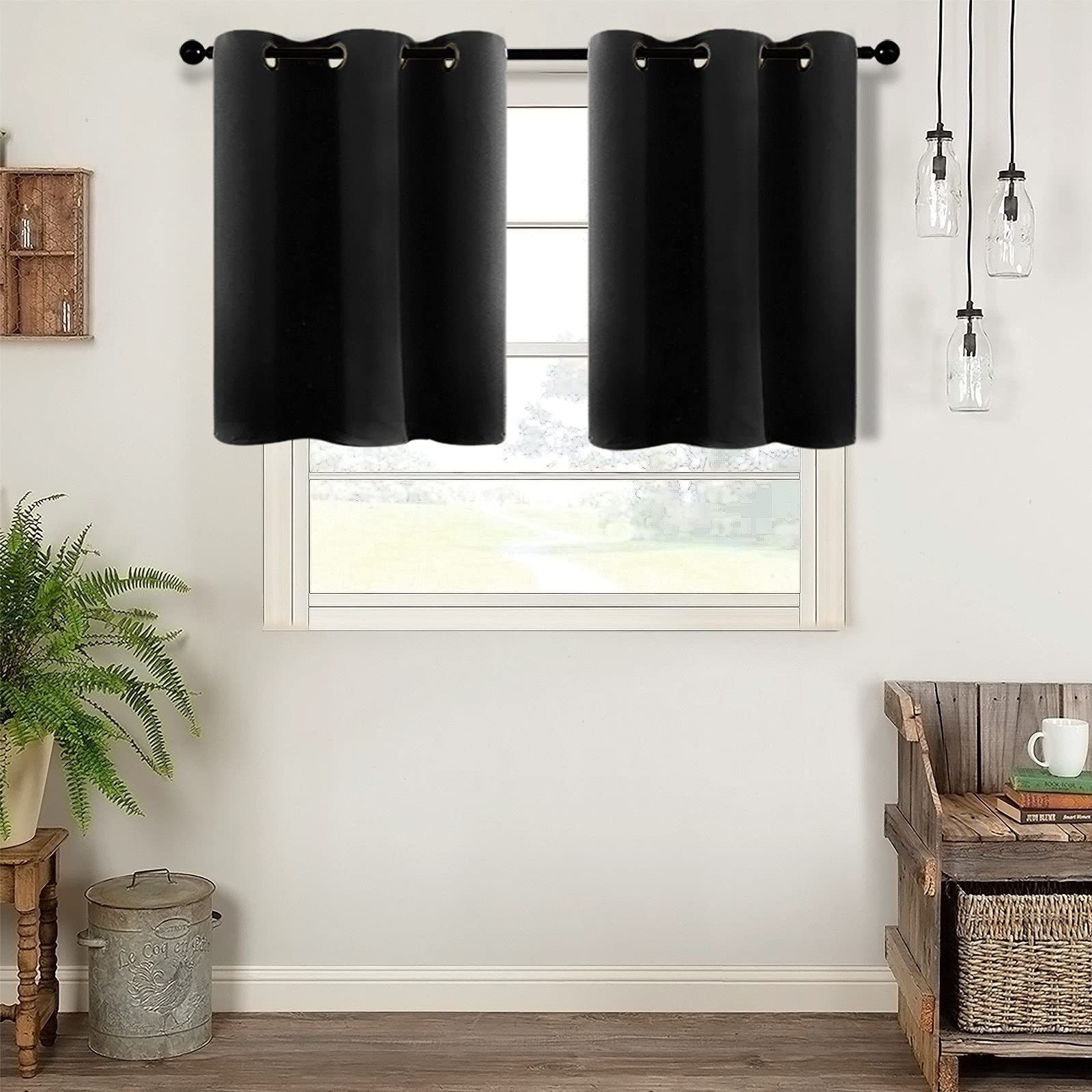 BYSURE Scheibengardine (2 St), Ösen, verdunkelnd, Bistrogardine Fensterscha günstig online kaufen