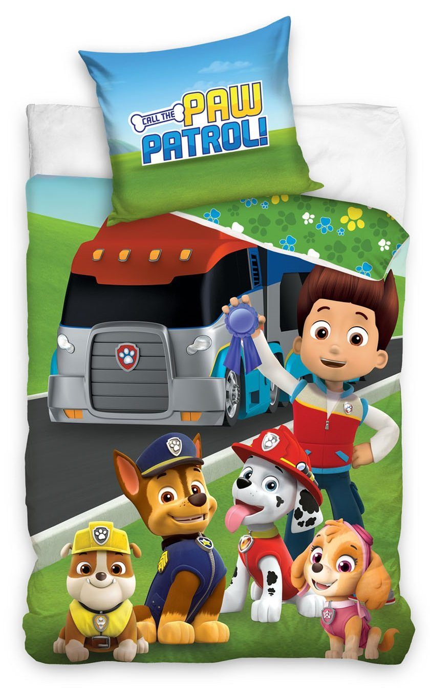 PAW PATROL Bettwäsche On Tour, Renforce, 2 teilig, Chase and friends
