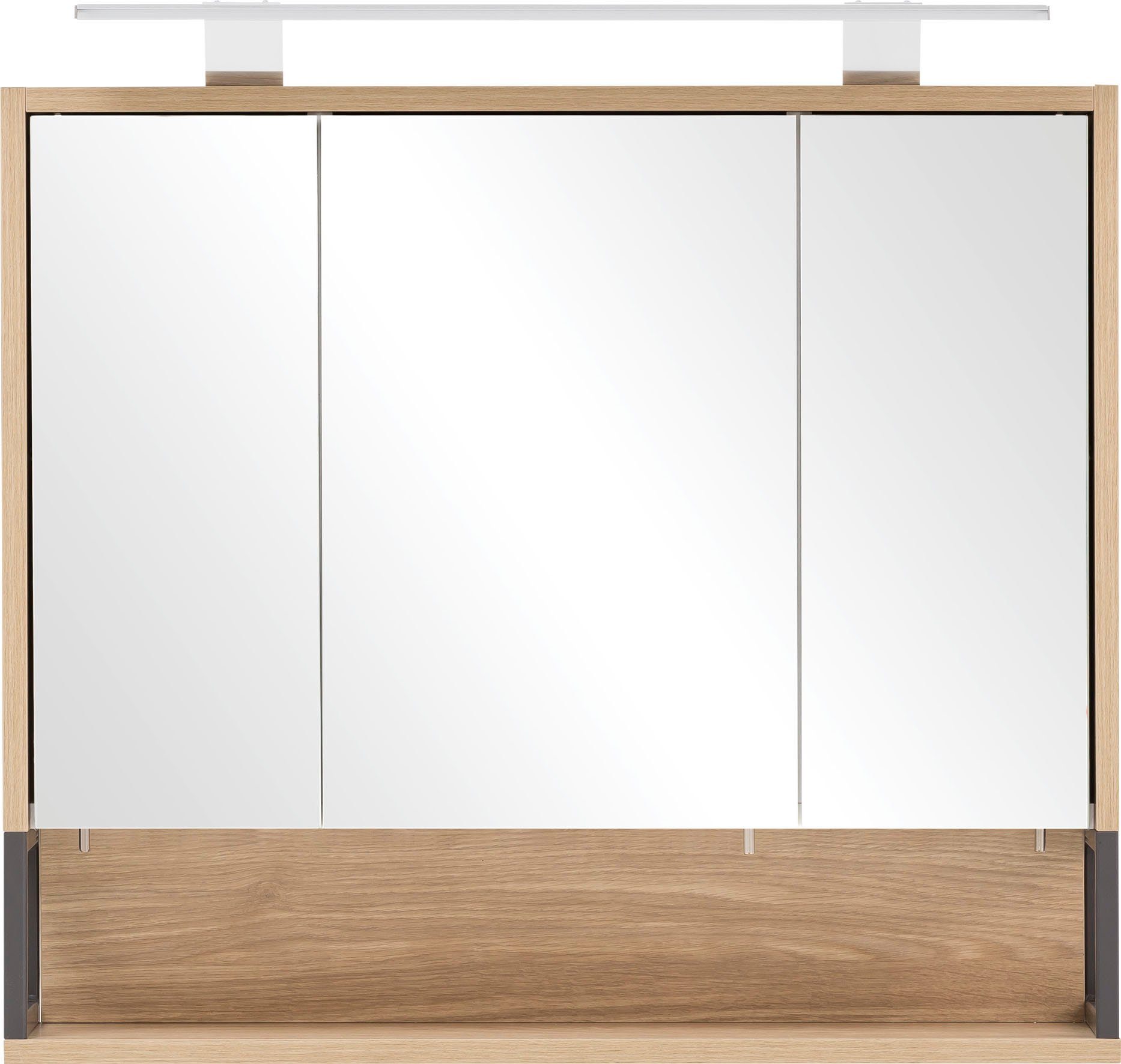 Schildmeyer Spiegelschrank »Limone« Breite 70 Cm, 3-türig, LED-Beleuchtung,  Schalter-/Steckdosenbox, Regalfach, Glaseinlegeböden, Made In Germany |  HomeTrends🏠