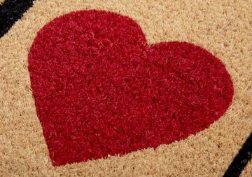 Fußmatte Kokos Heart In Home, HANSE Home, rechteckig, Höhe: 15 mm, Kokos, Schmutzfangmatte, Outdoor, Rutschfest, Innen, Kokosmatte, Flur