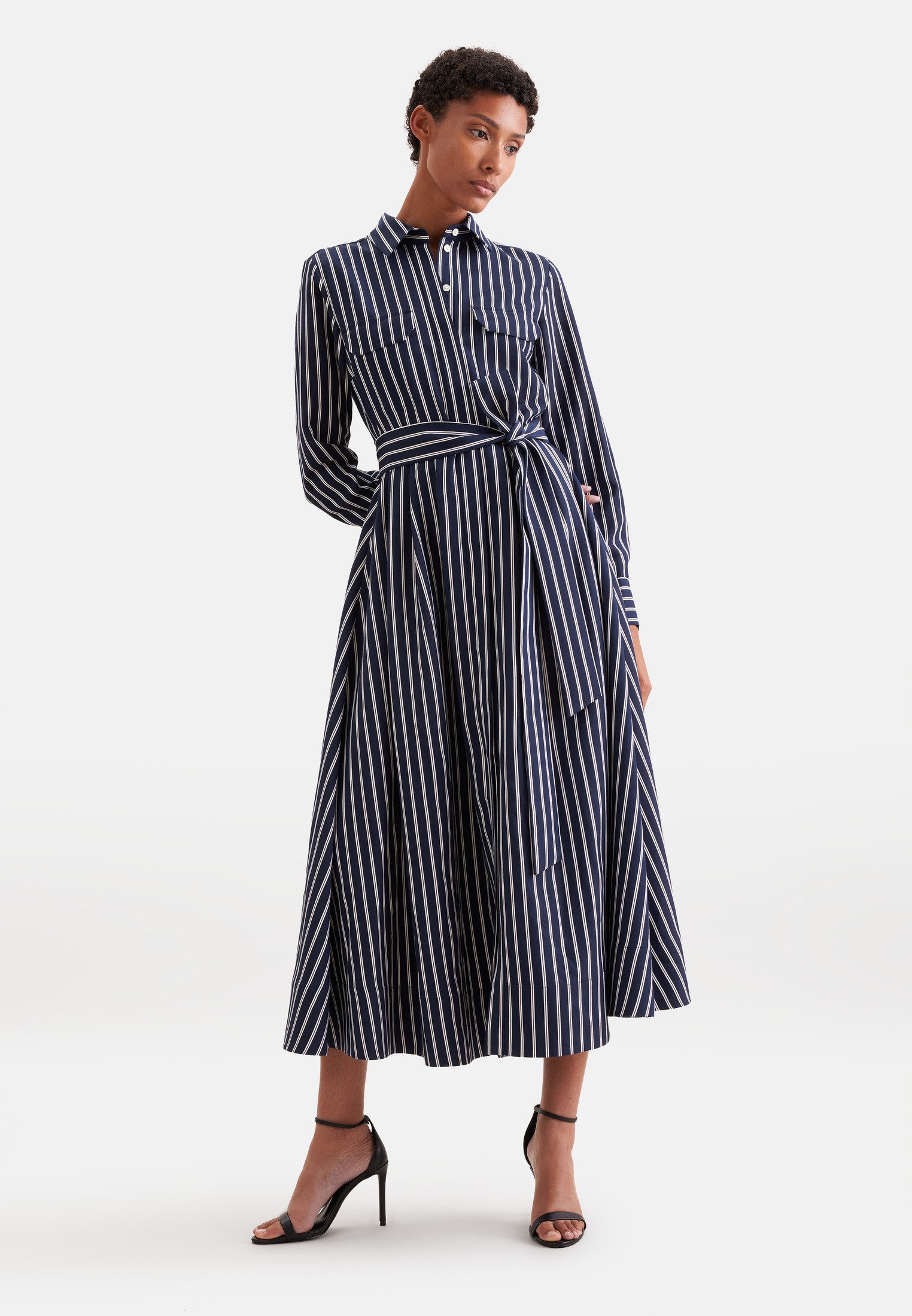 seidensticker Sommerkleid 1/1 Kragen Gestreift