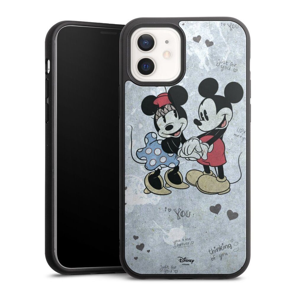 DeinDesign Handyhülle Disney Mickey & Minnie Mouse Vintage Mickey&Minnie In Love, Apple iPhone 12 Gallery Case Glas Hülle Schutzhülle 9H Gehärtetes Glas