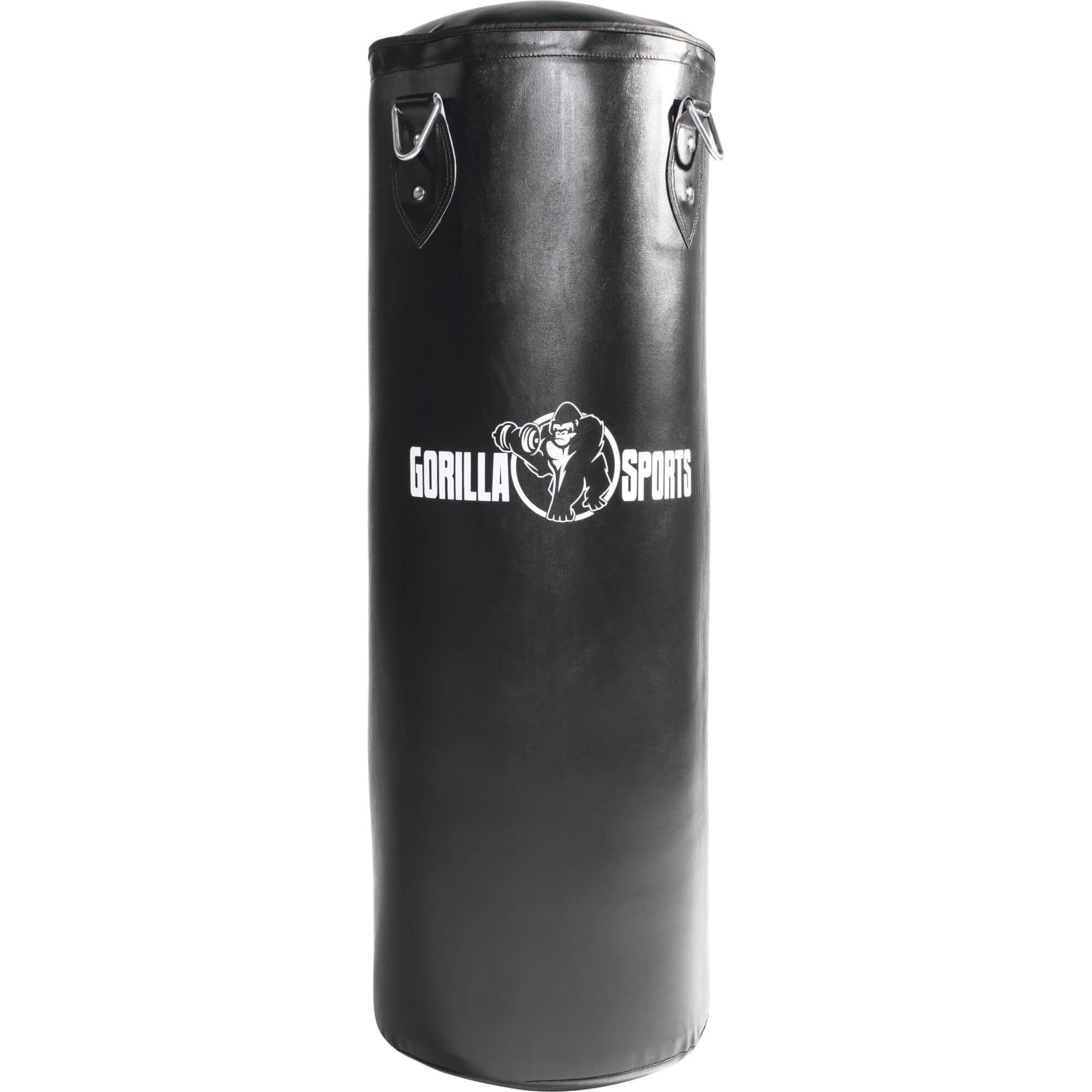 GORILLA SPORTS Boxsack Hängend, mit Heavy Duty Vierpunkt-Stahlkette und 4 Karabinerhaken 27 kg