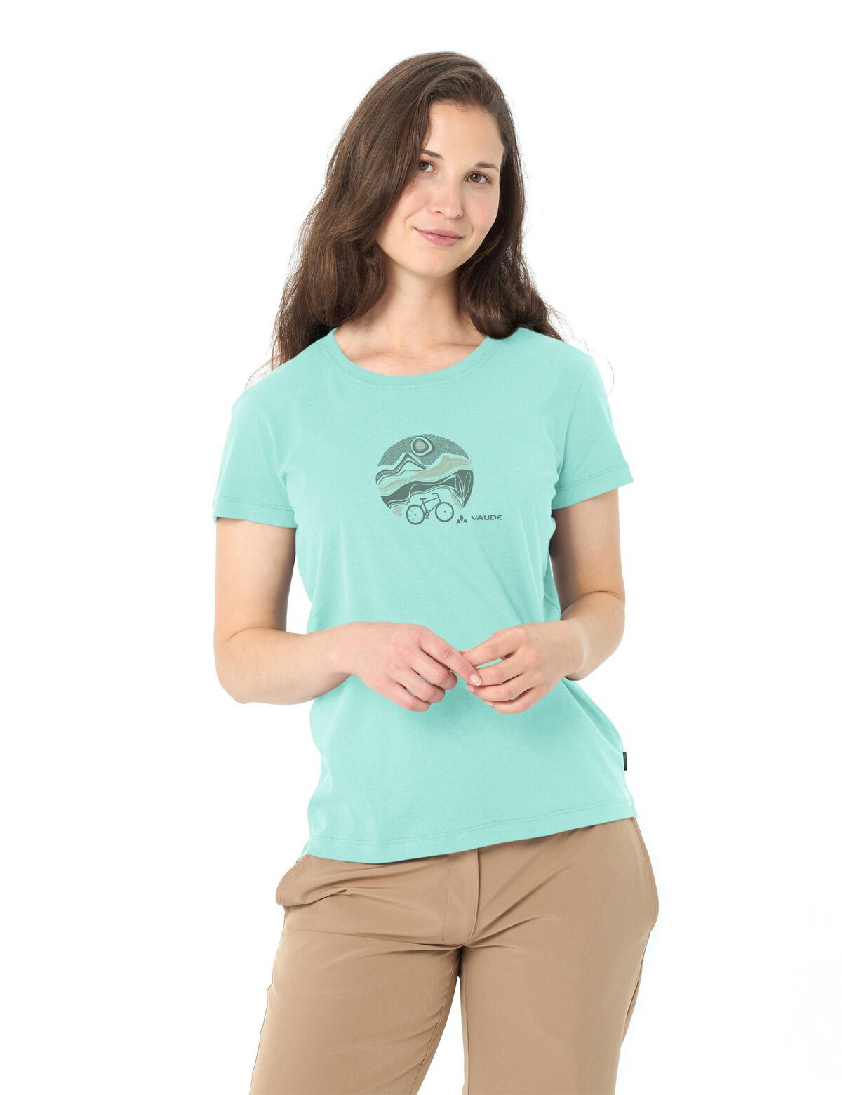 VAUDE Funktionsshirt WOMEN'S CYCLIST T-SHIRT V sportliche Passform, Kurzarm, für Radsport und Outdoor-Aktivitäten