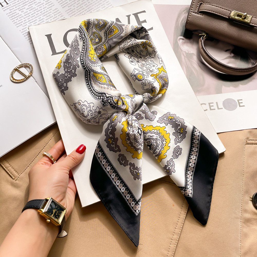 Zaewry Seidentuch Damen Seide Gefühl Schal Halstuch Schal Frauen Seidenschal, (3-St), Seidentuch Scarf Bandana Taschentuch Ansatz Handgelenk – Bild 2 von 4