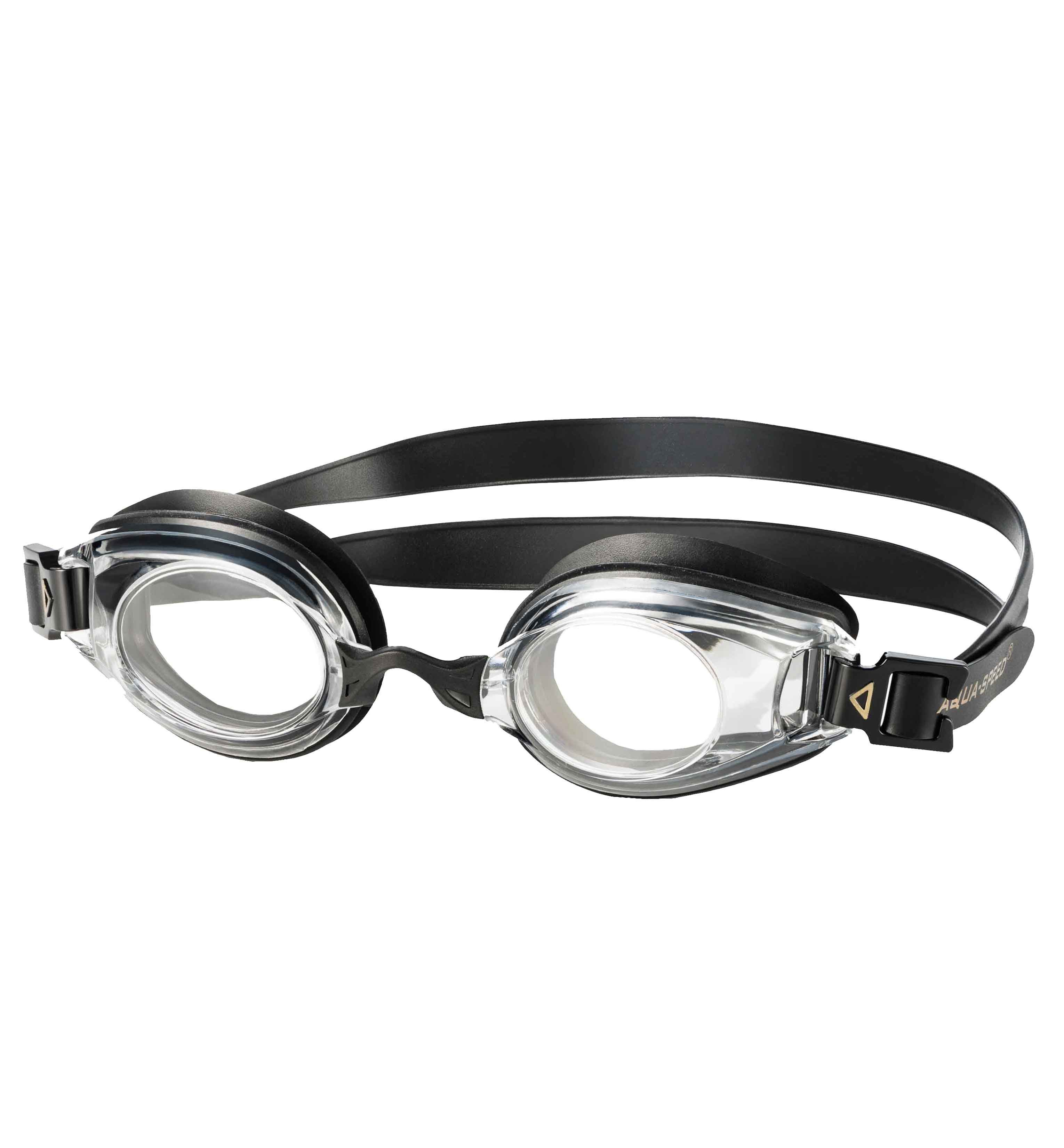 Aqua Speed Schwimmbrille mit Sehstärke für Kurzsichtige Dioptrien: -6.0 inkl. Box, (Lumina schwarz ungetönte Gläser -6,0), Schnell anpassbar durch flexible Nasenstege