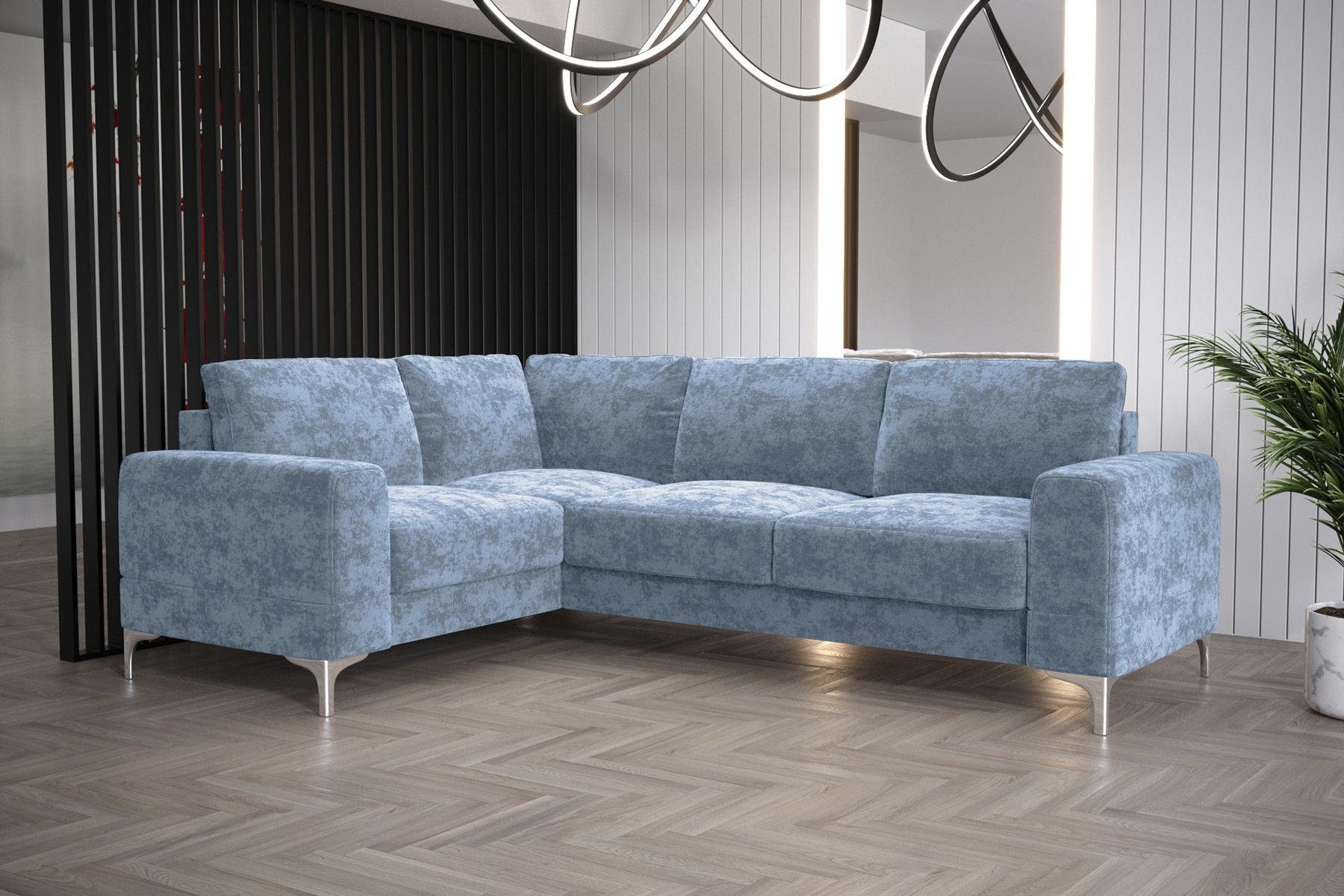 Modern JVmoebel Ecksofa Couch, L-Form Ecksofa Möbel Sofa Made in Luxus Wohnzimmer Europe Blau