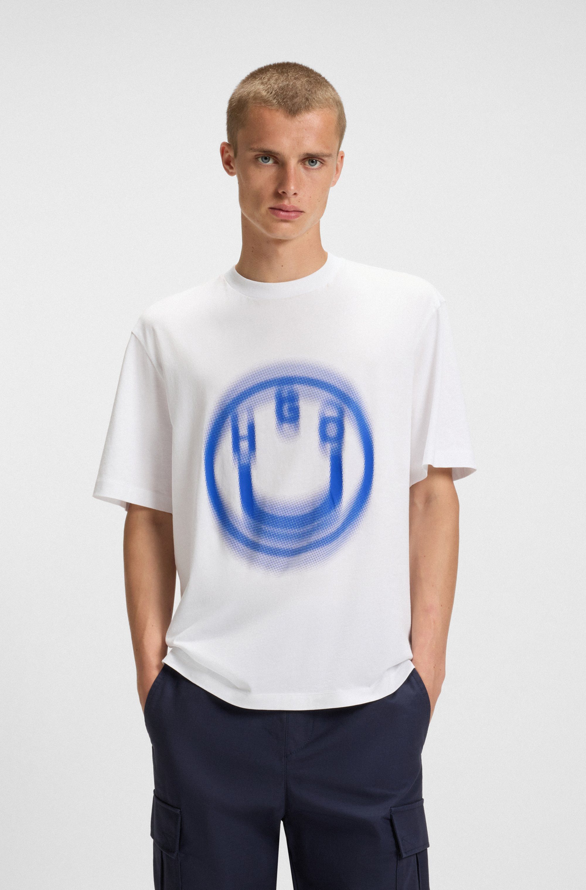 HUGO Blue T-Shirt Nalax mit Logo-Druck günstig online kaufen