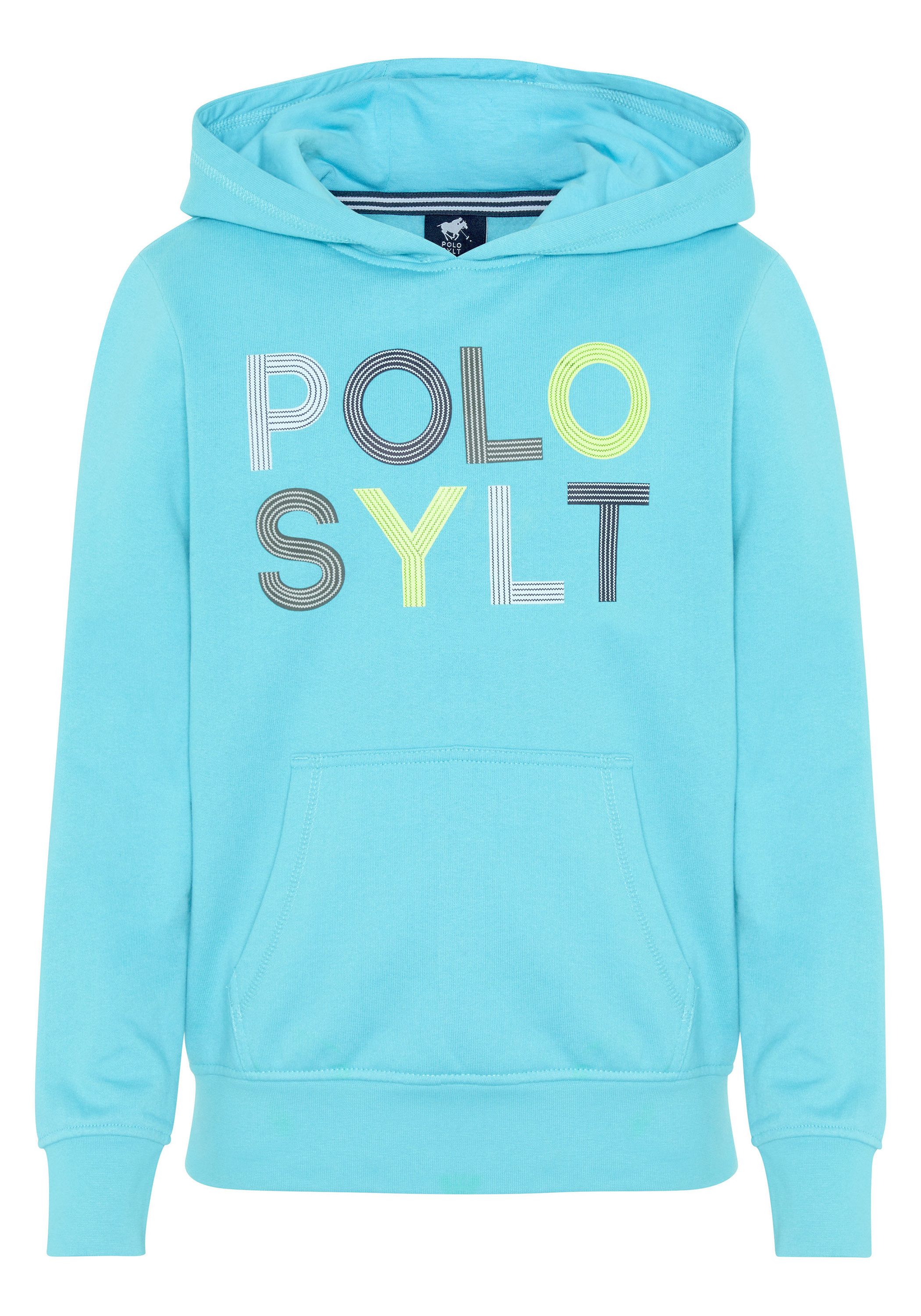 Polo Sylt Kapuzensweatshirt mit gemustertem Label-Schiftzug