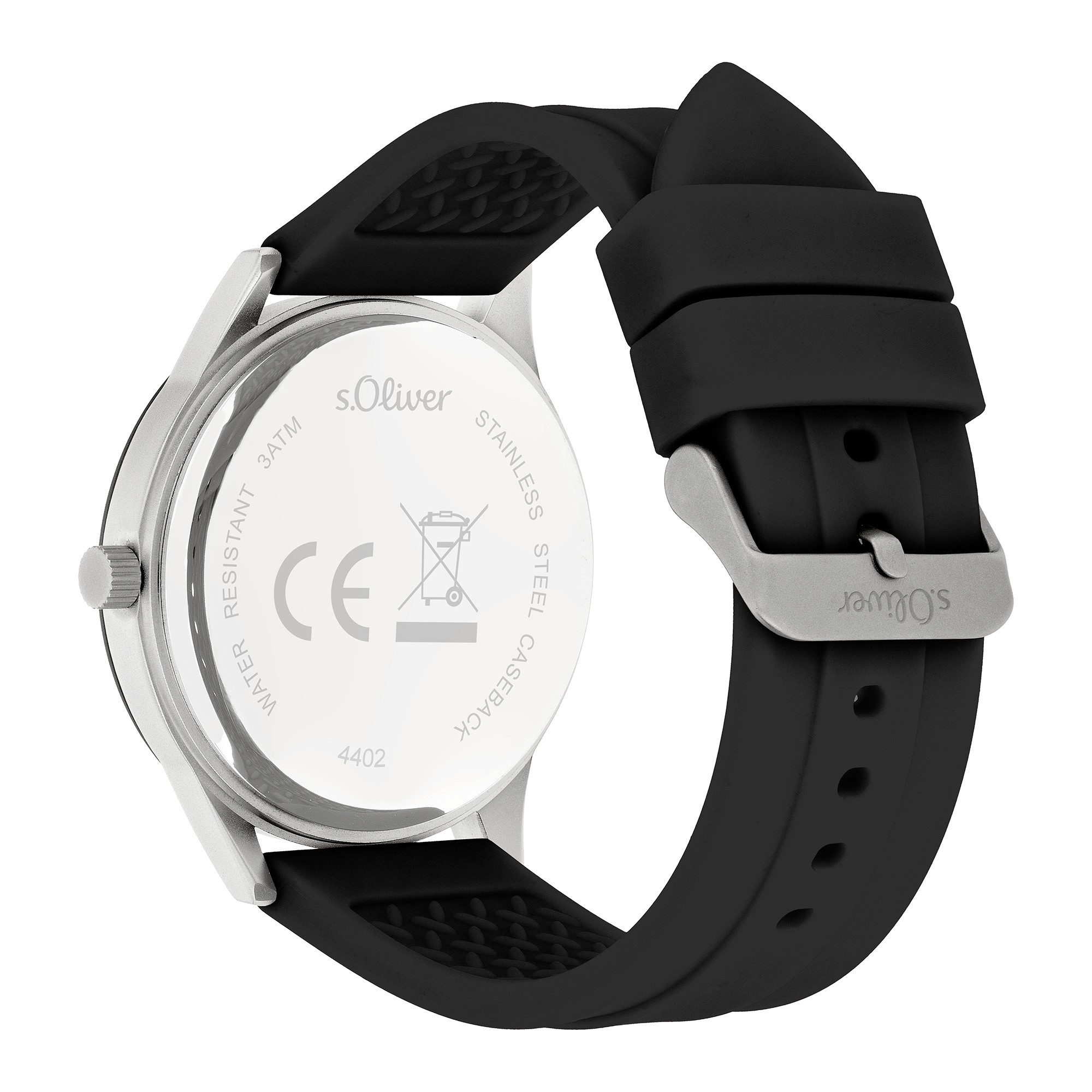 s.Oliver Quarzuhr Sport Silicone SO-4402-PQ, Armbanduhr, Herrenuhr, Silikonarmband, analog