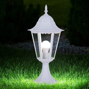 etc-shop LED Außen-Stehlampe, Leuchtmittel inklusive, Warmweiß, Farbwechsel, Außen Sockel Leuchte DIMMBAR ALU Garten Steh Lampe