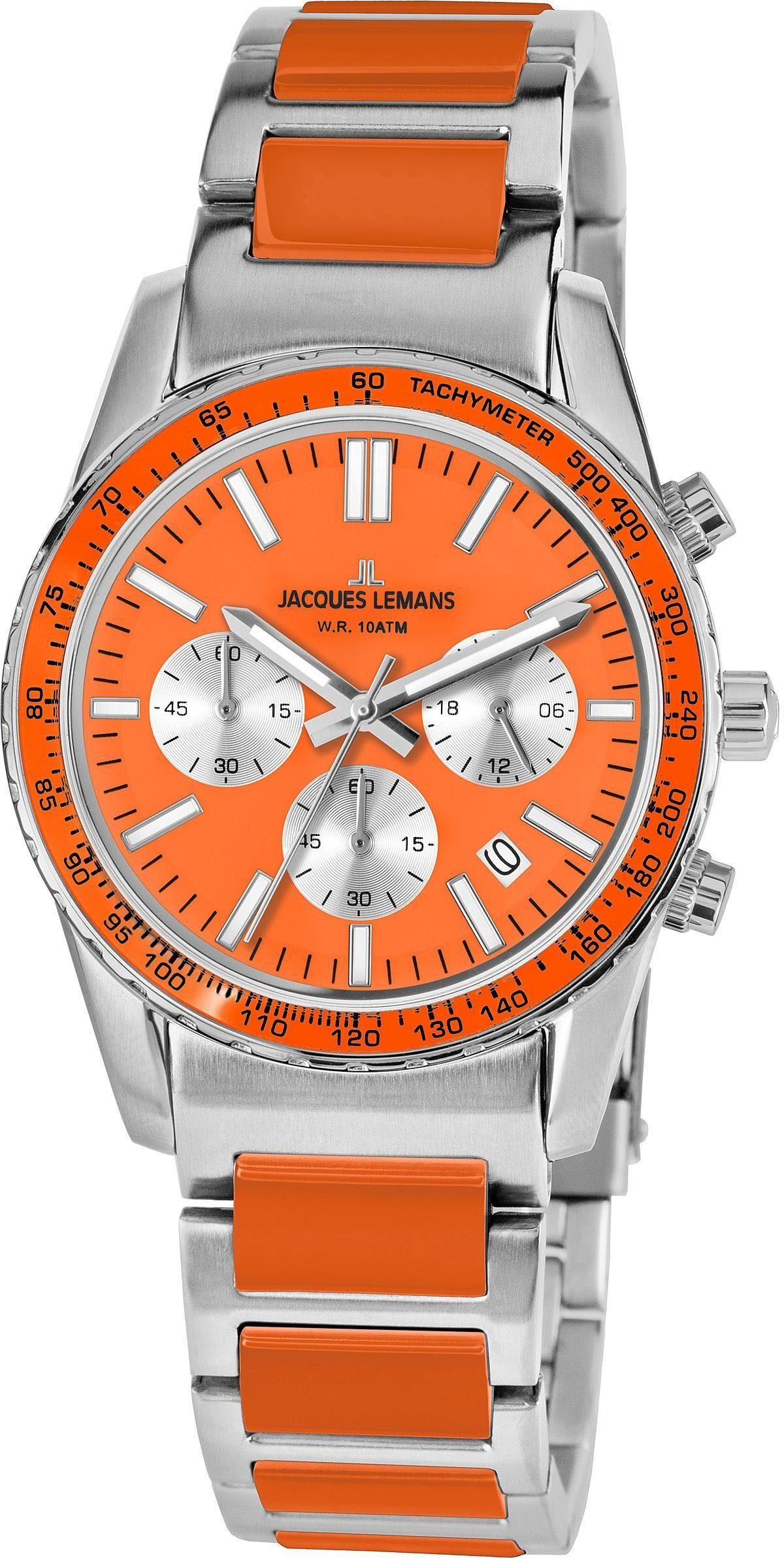Jacques Lemans Chronograph Liverpool 1-2059L, Quarzuhr, Armbanduhr, Herrenuhr, Damenuhr, bis 10 bar wasserdicht