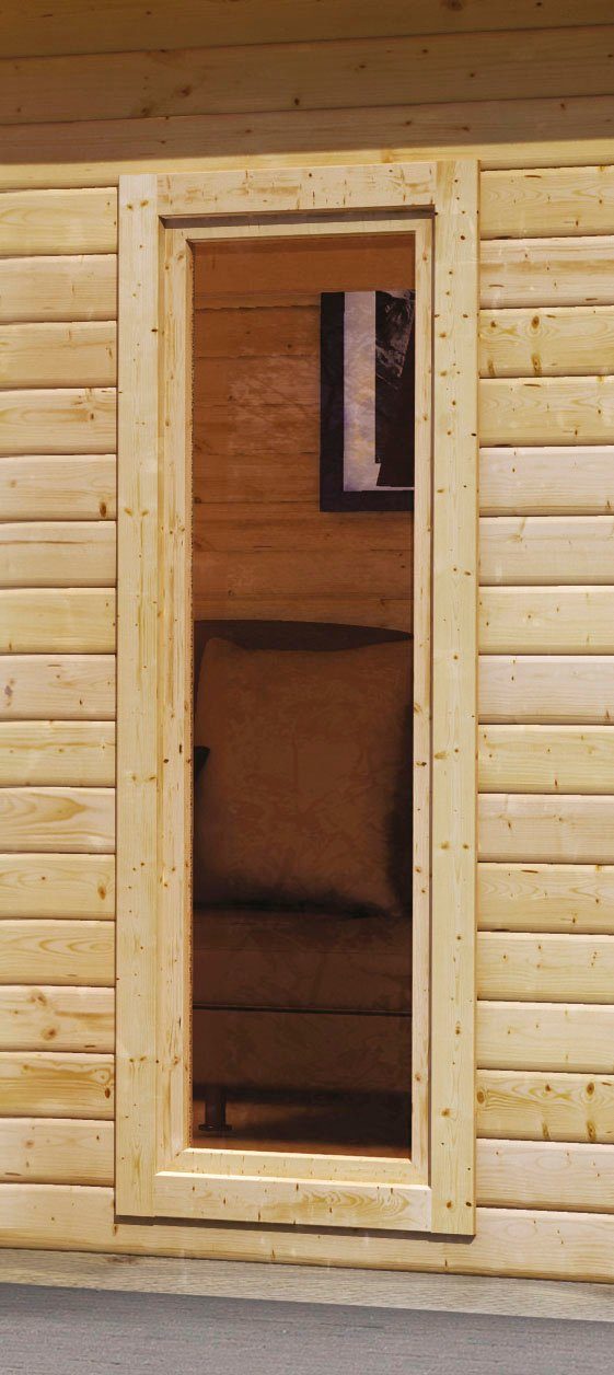 KONIFERA Saunahaus Maiko 4 SET A, BxTxH: 369 x 369 x 229,5 cm, 38 mm, naturbelassen, ohne Ofen