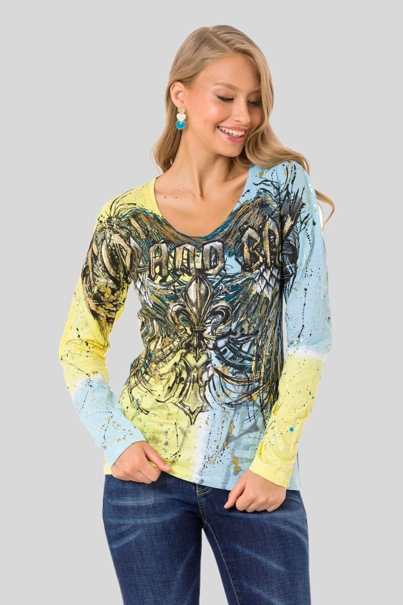 Cipo & Baxx Sweatshirt SWEATSHIRT (1-tlg) aufregenden Muster und dem coolen Markenprint
