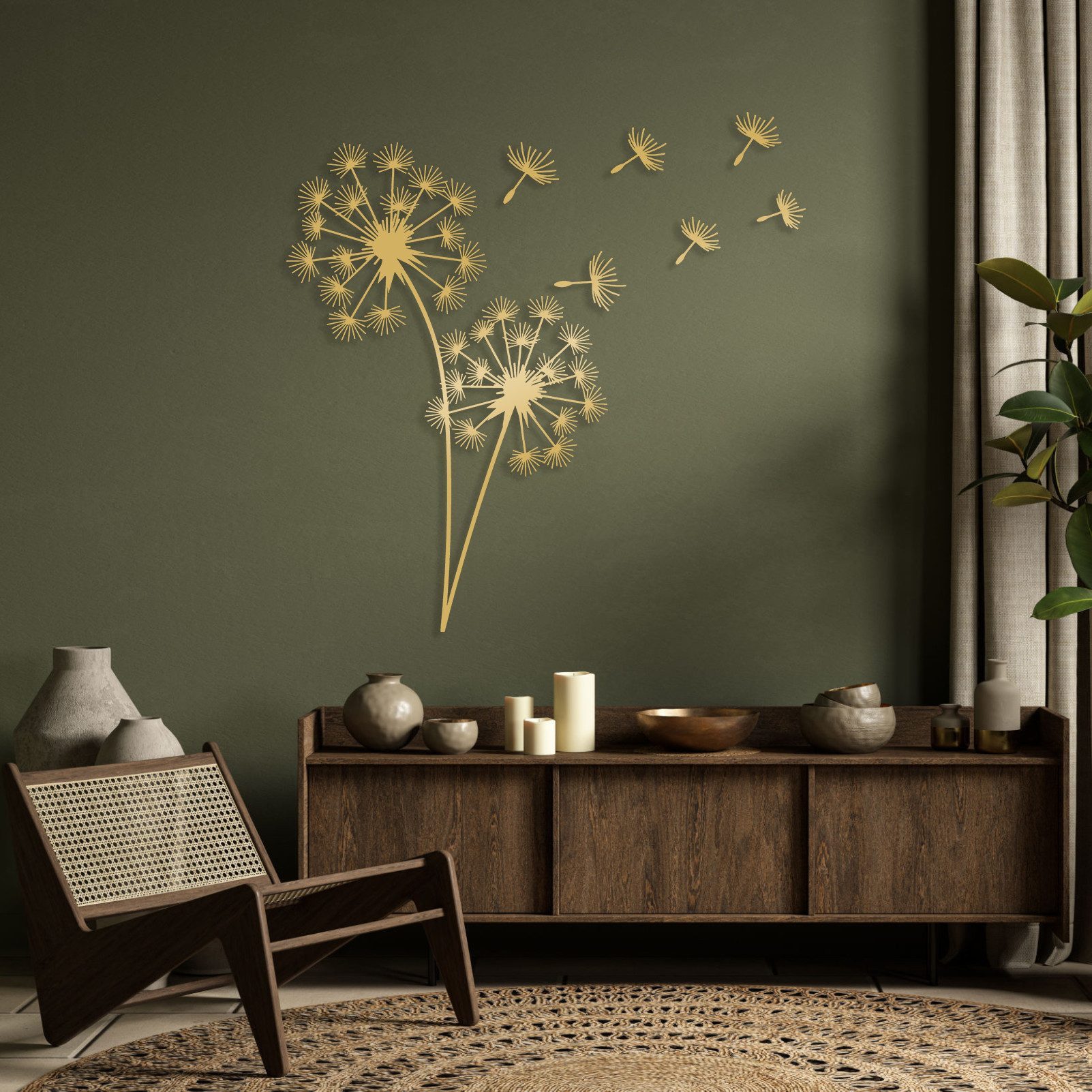 Jumpeak Wanddekoobjekt Pusteblume Wanddekoration aus Metall,Stimmungsvoll,Natürlich,Abstrakte, Metall,4 Farben,4 Maße,Natur inspiriert Kunst,Wohnzimmer Deko