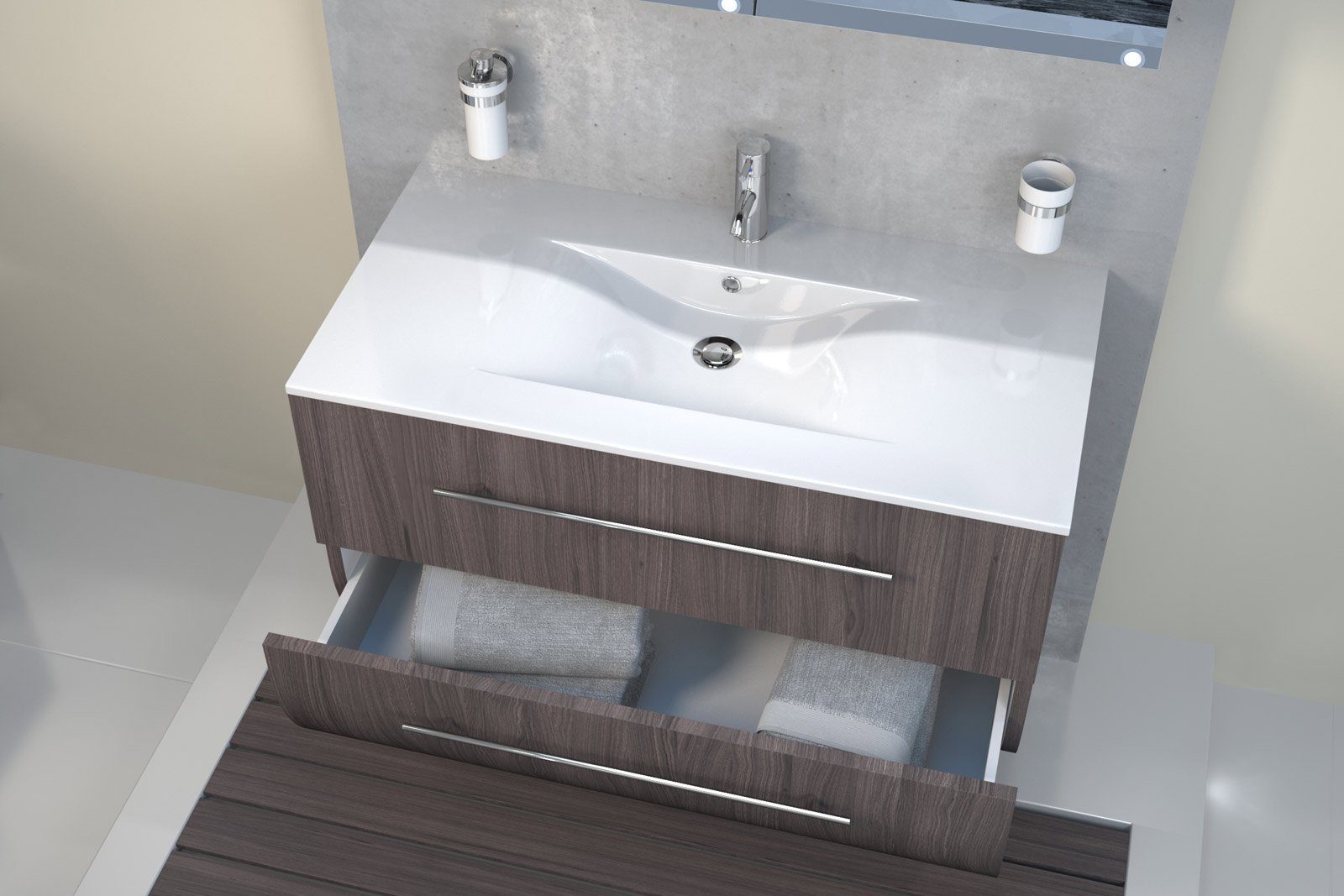 SAM® Badmöbel-Set Zarif, trüffeleiche - 90 cm