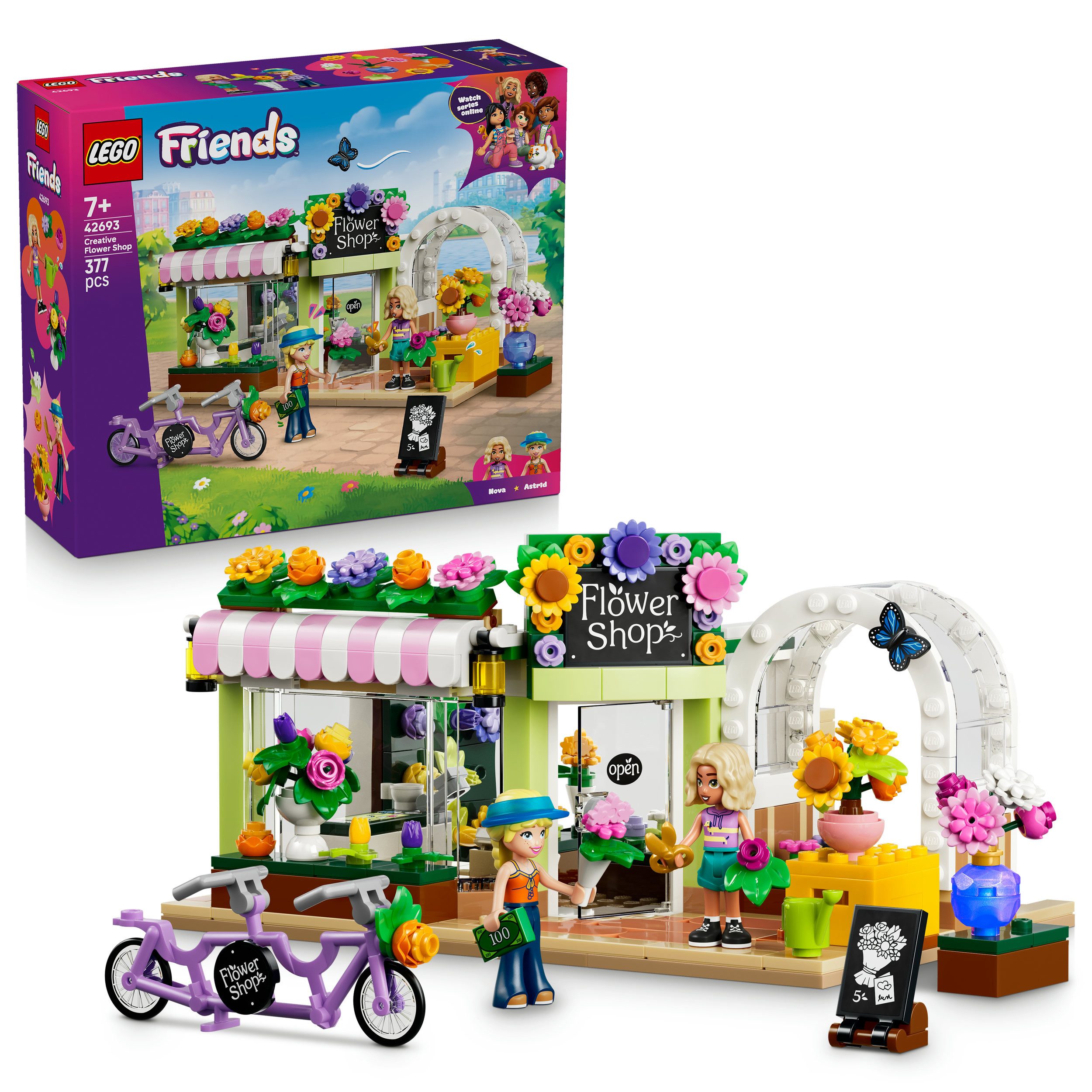 LEGO® Kreativer Blumenladen (42693), LEGO Friends Konstruktionsspielsteine, (377 St), Made in Europe