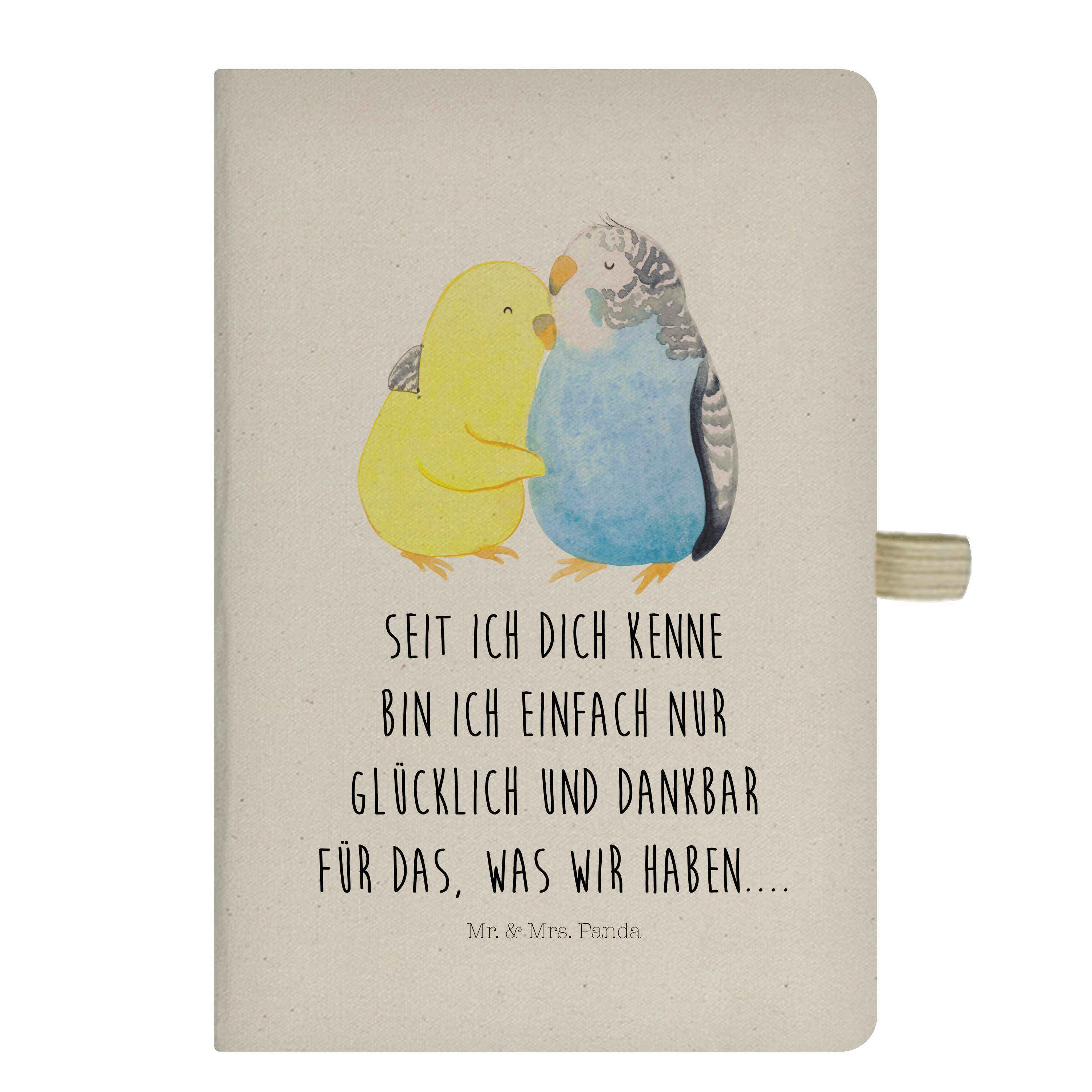 Mr. & Mrs. Panda Notizbuch Wellensittich Liebe - Transparent - Geschenk, Umarmen, Freund, Schrei Mr. & Mrs. Panda