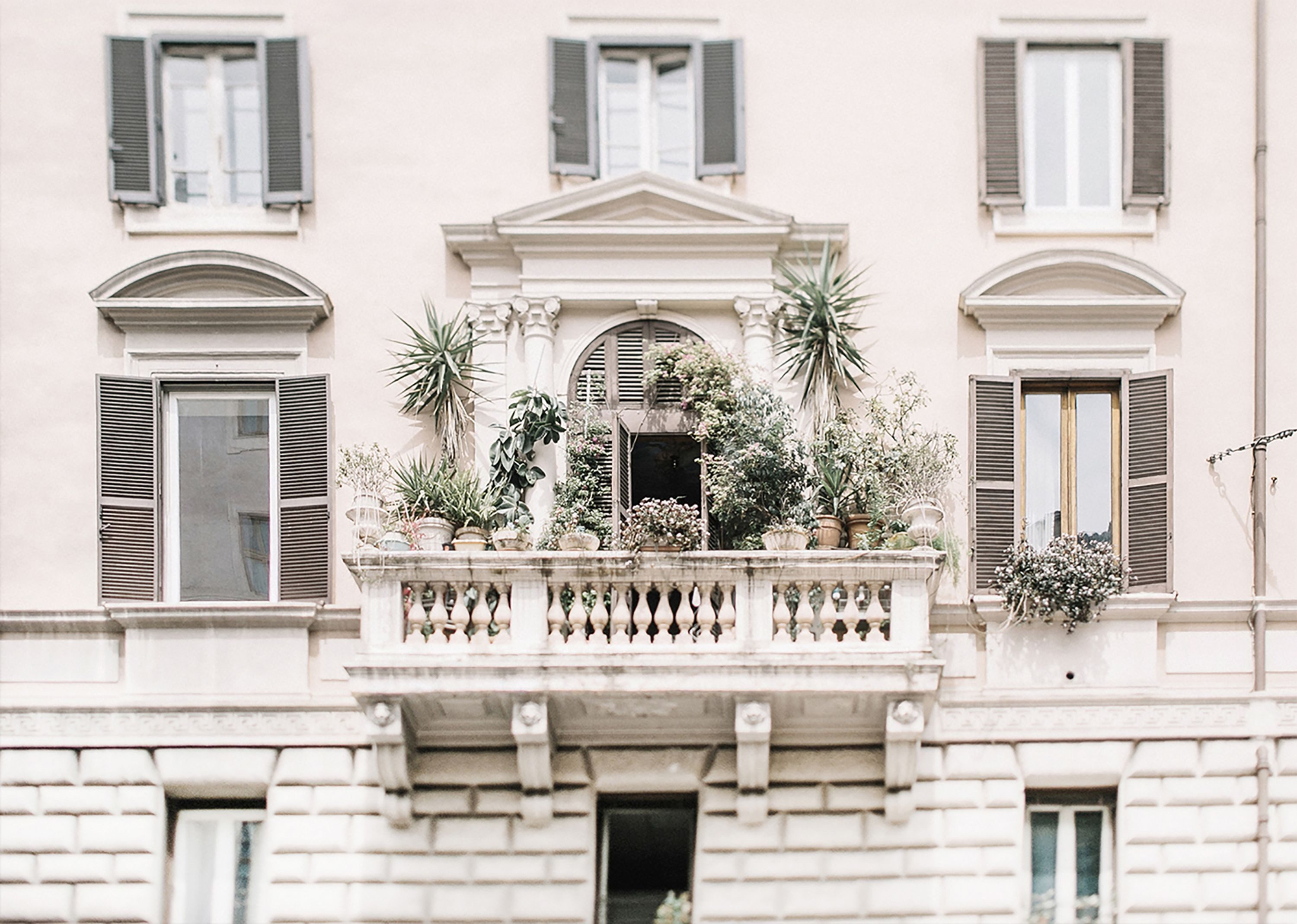 artissimo Deco-Panel Dekopanel ca.20x30cm Strandmotiv Wandbild modern mediteran Italien, Vintage Foto: Balkon in Italien