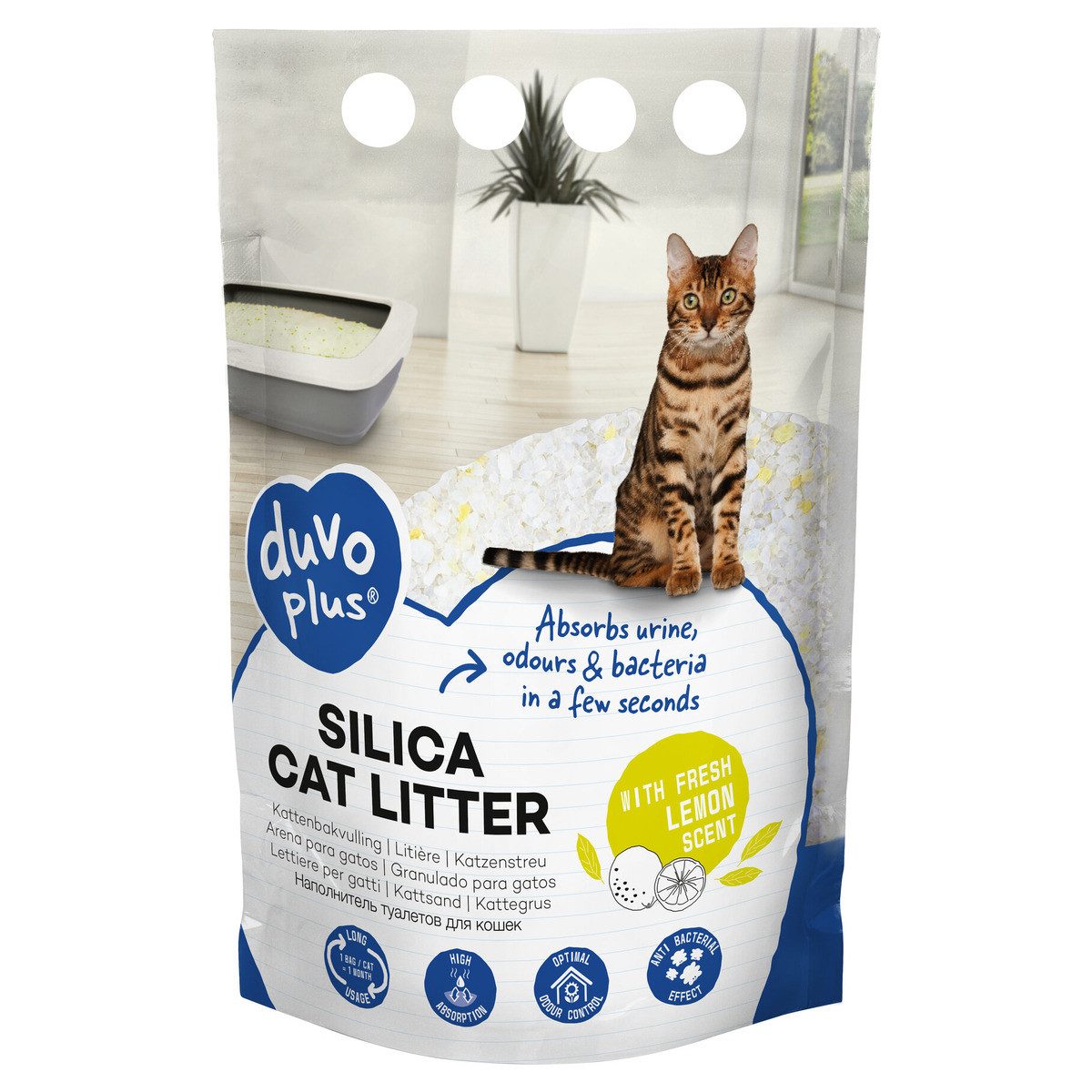 DUVO+ Katzenstreu Katzenstreu Premium Silica Zitrone weiß/gelb 5 l