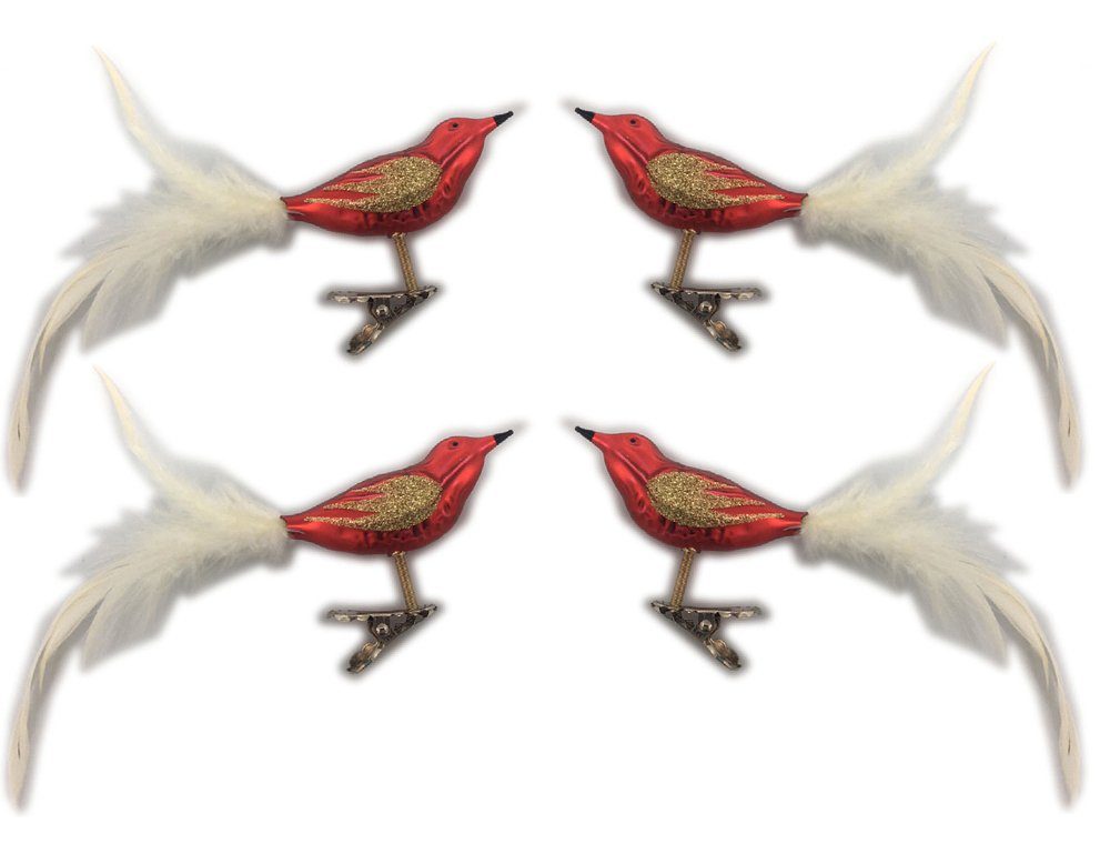 Thüringer Glasdesign Weihnachtsbaumklammer »"Vogel Set" 8 cm (4 Stück